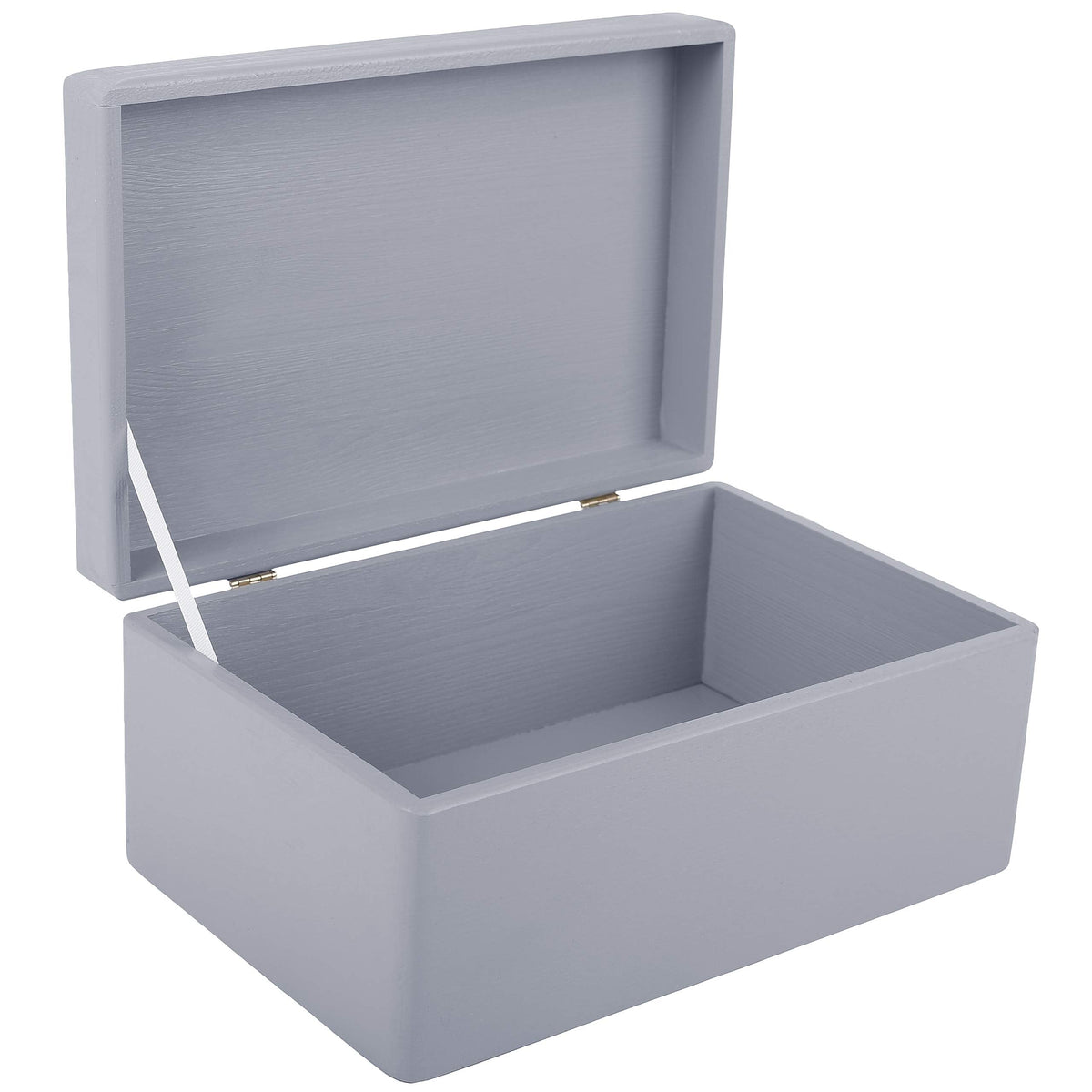 Creative Deco Large Gray Wooden Box Storage with Hinged Lid | 11.8x7.87x5.51in (+-0.5) | Keepsake Gift Box for Tool Dog Toy Kitchen Storage | ROUGH UNSANDED Wood Chest Trunk