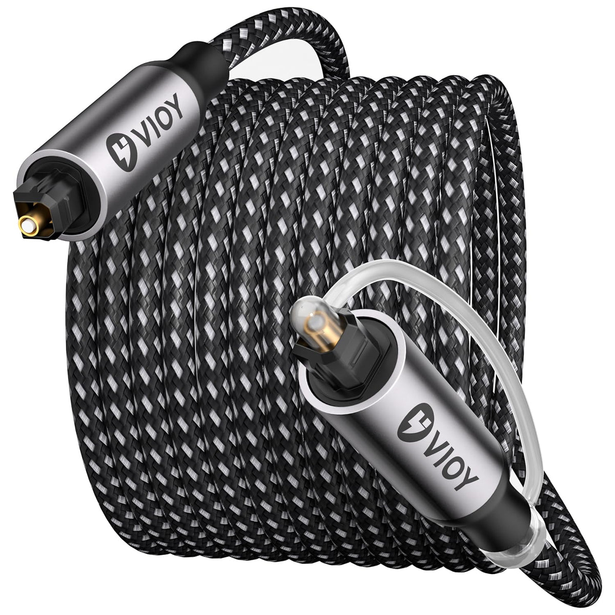 15 PS4 VIOY Optical Audio Cable FT, Long Digital Fiber Optic Audio Cable, Braided S/PDIF Adat Optical Cord