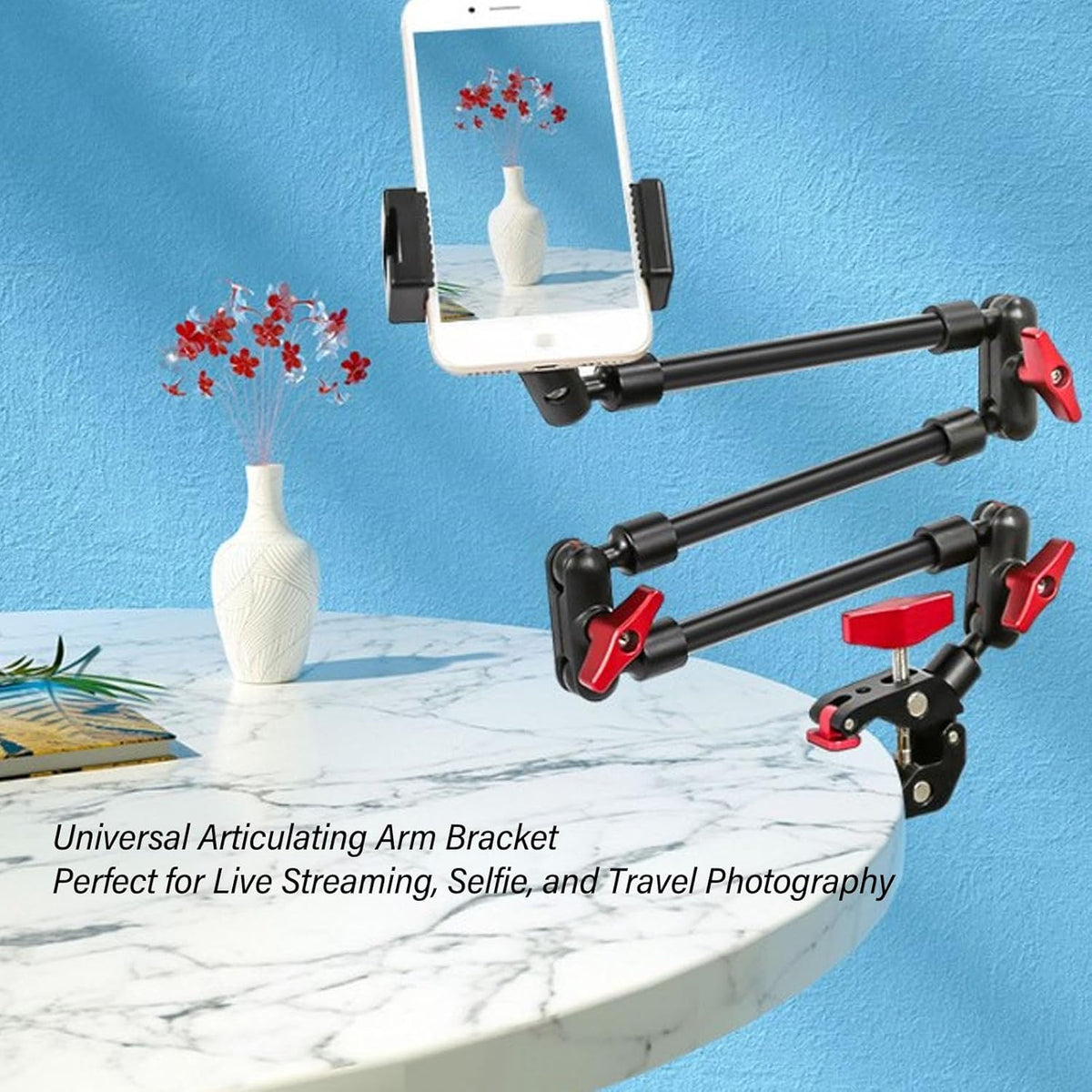 Sorandy 360 Overhead Camera Mount, Adjustable Articulating Magic Arm with Degree Rotation, Overhead Tripod, Webcam