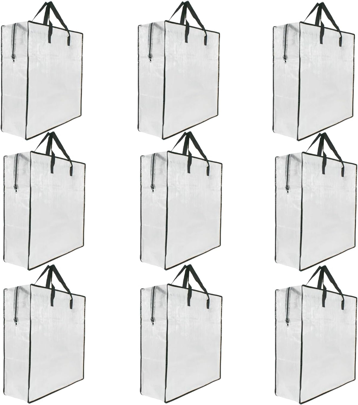 Skiennix Clear Storage Bags - 9 Pack Zippered Organizers for Blankets, Clothes & Bedding | Ideal for Moving & Underbed Storage