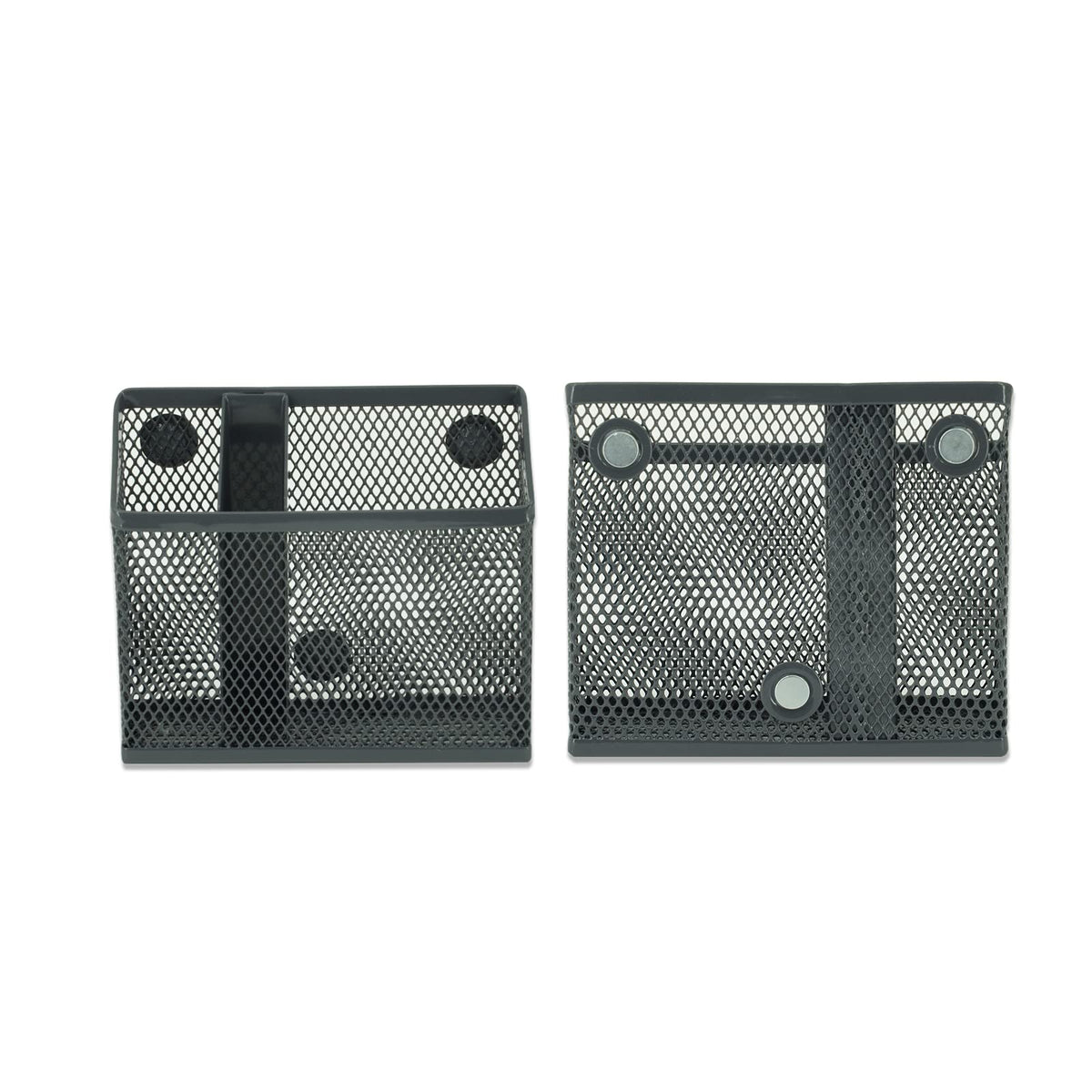 Neudeco Locker Accessories and Decor Kit, Including Mesh Shelf, Organizer, Magnetic Basket and Pen Holder, Suitable for School, Work, Kitchen, Bathroom, (Pack of 4, Grey)