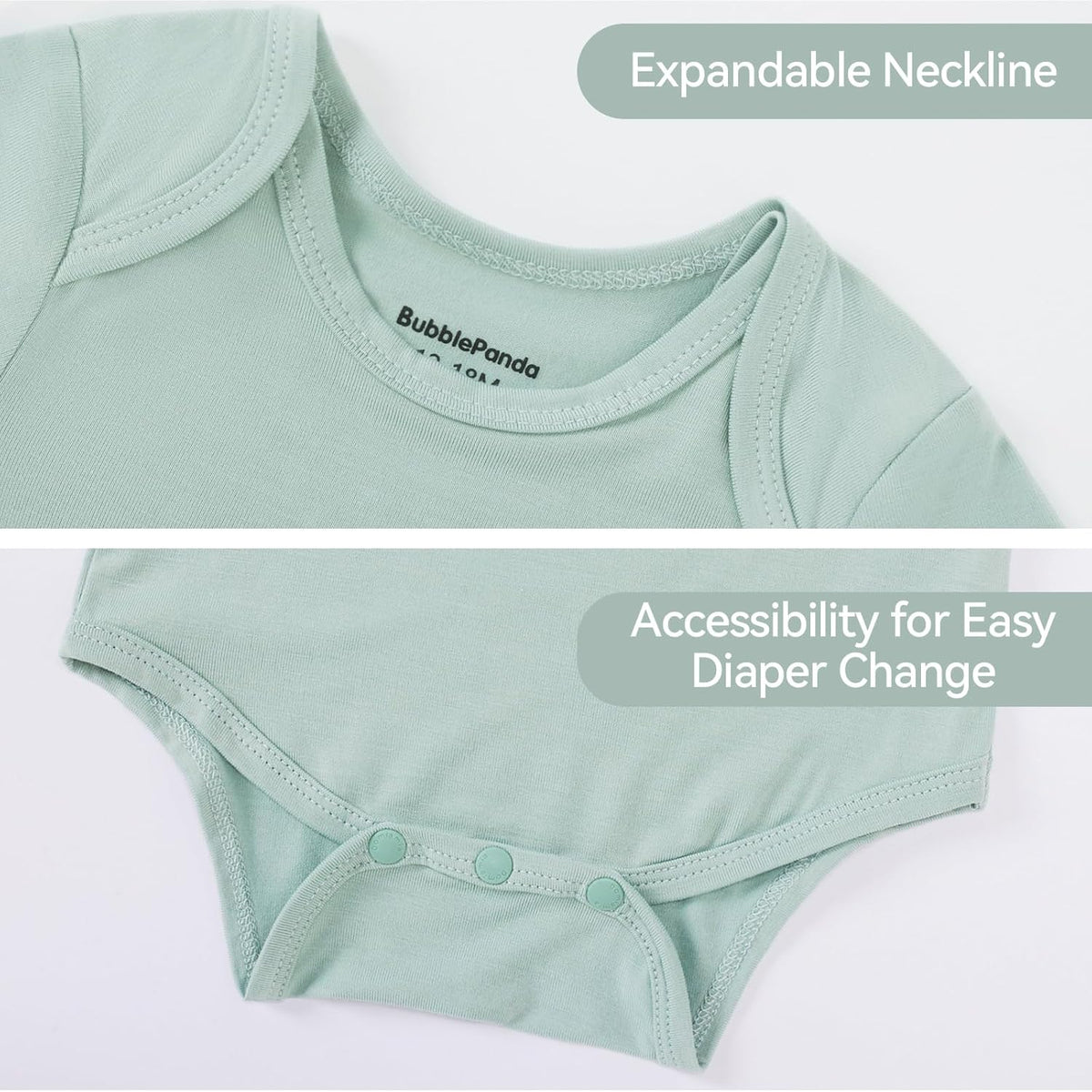 Okayinn BubblePanda Baby Bodysuit - Soft Rayon Bamboo Unisex Onesie for Infants 0-24 Months