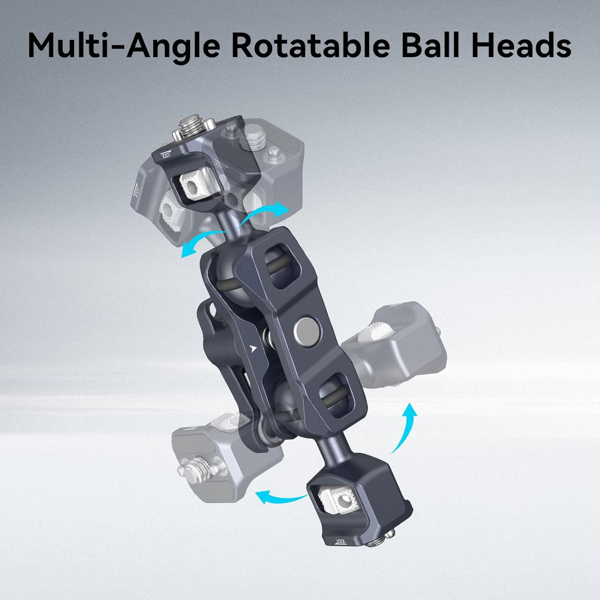 SMALLRIG 1/4 Camera Magic Arm, Flexible Articulating Arm with Screws, Field Monitor Mount with Dual Ballhead, Aluminum