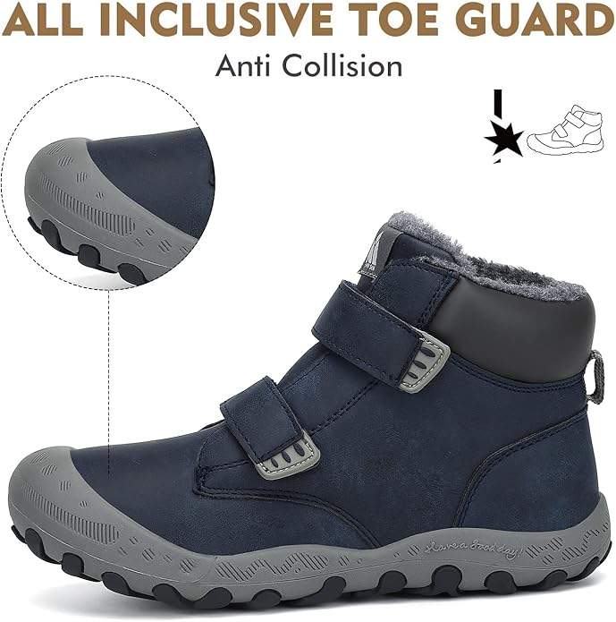 Mishansha Kids Hiking Boots Toddler Girls Boys Hiking Shoes Water-Resistant Anti-Collision Non-Slip Athletic Outdoor Trekking Boots