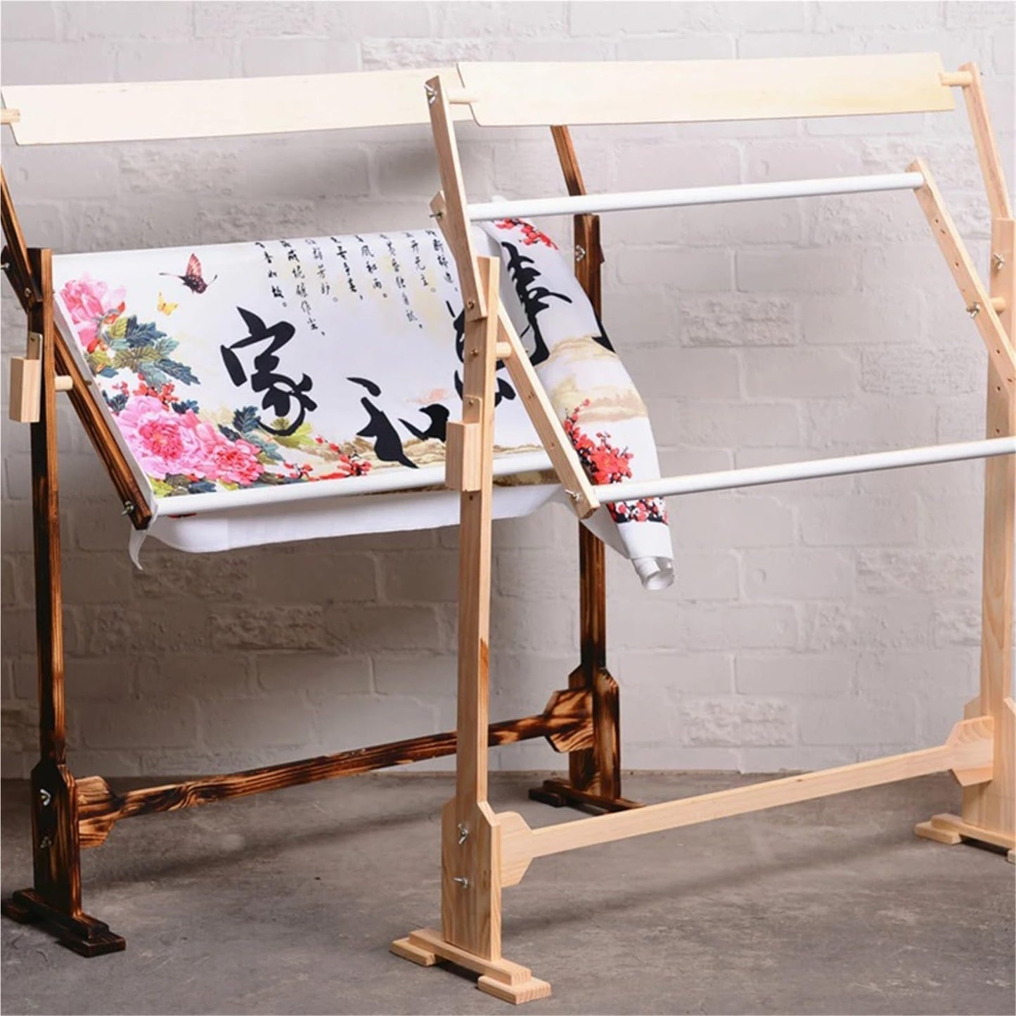 Cross Stitch Stand Wooden Cross Stitch Frame Height Adjustable Embroidery Rack Stand for Stitching Sewing Craft(8/10)
