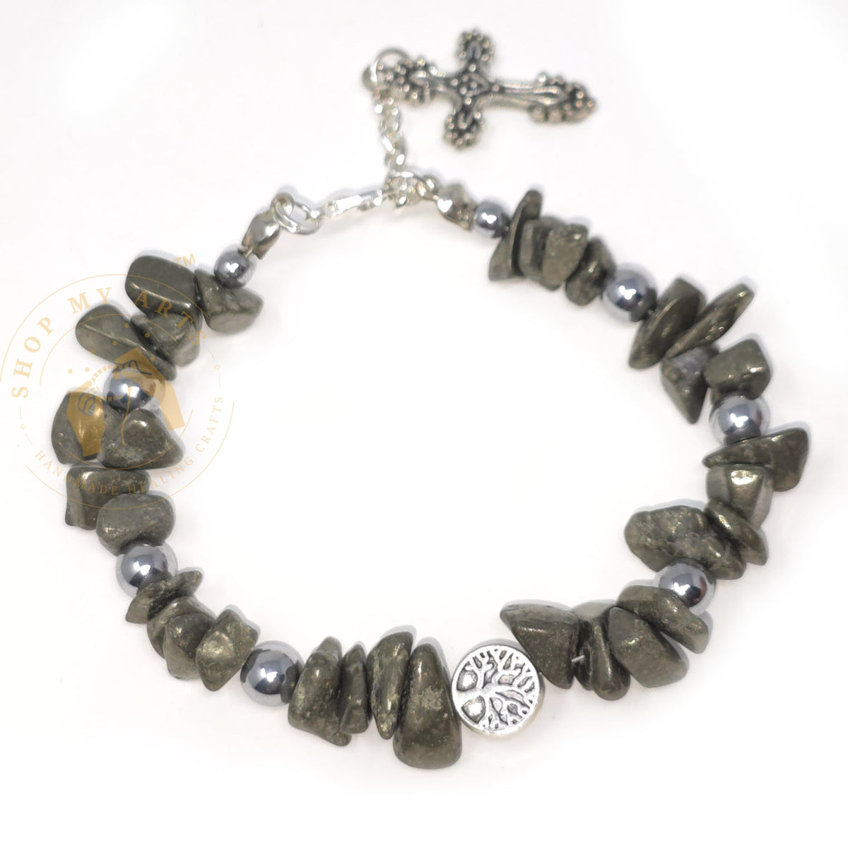 Shop My Arts Pyrite Bracelet for Women - Birthday Gifts for Women Mom with Authentic Crystals and Healing Stones