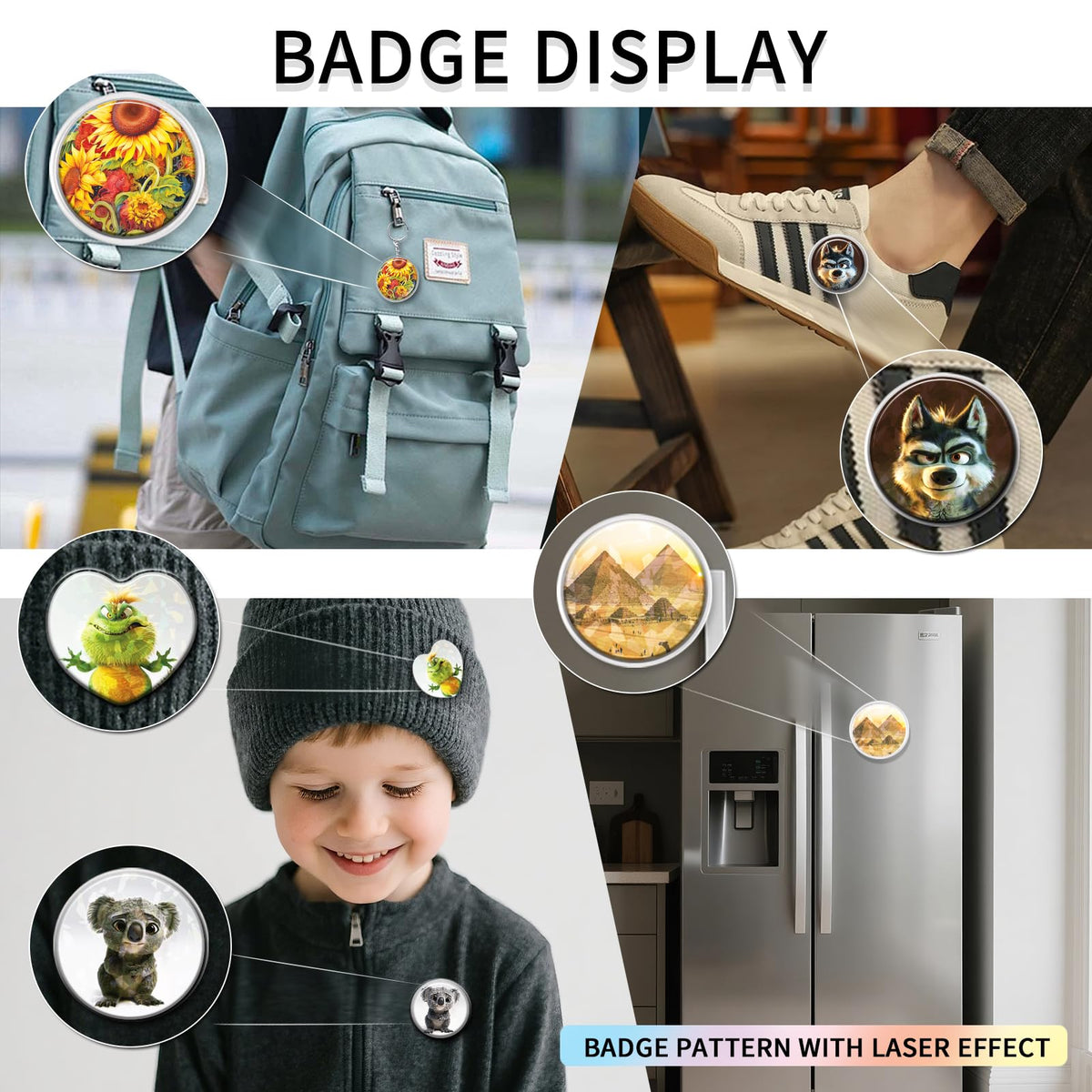 Button Maker Machine 2025 New,70Pack Pin Maker Installation-Free 55mm+35mm DIY Magnet Maker Press Machine Kit,Badge Punch Press Machine,with 36pcs Button(6 Magnet)&6 Keychain&Circle Cutter&Scissors