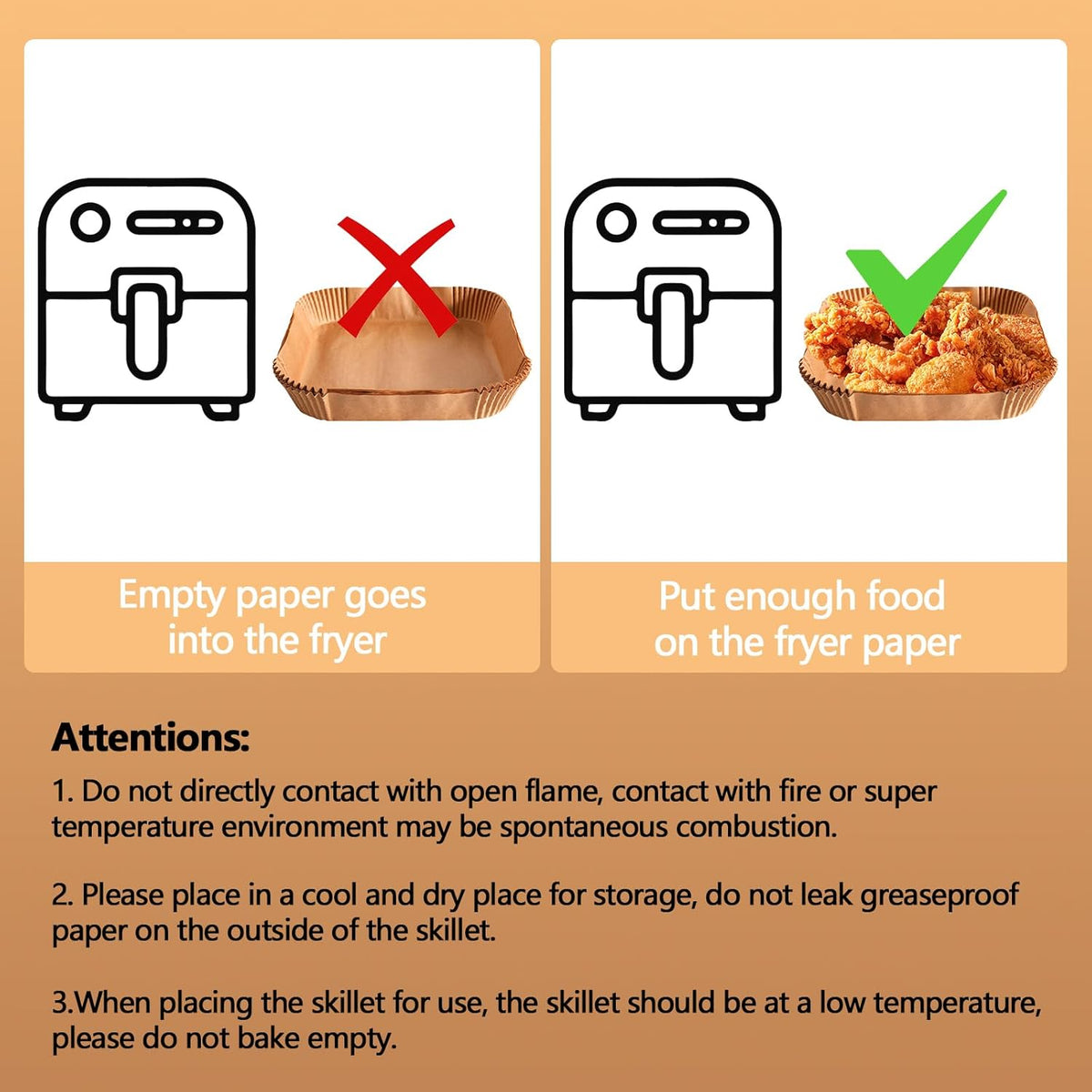 Skiennix 9-Inch Air Fryer Paper Liners - 200PCS Non-Stick, Oil-Proof & Heat-Resistant Parchment