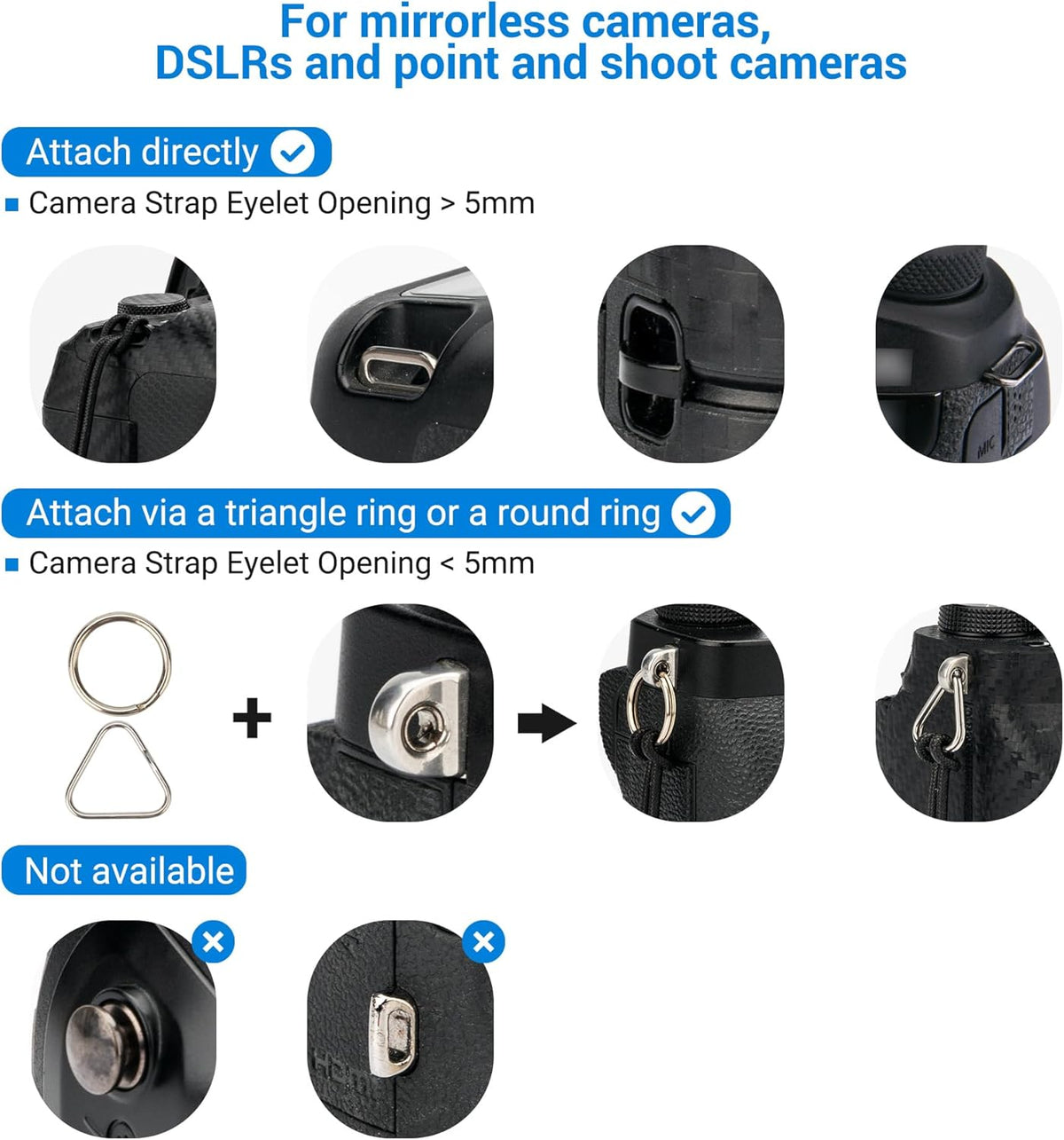 X100VI X100V A6500 RX100 G7X 60kg KIWIFOTOS Camera Wrist Strap Quick Release Hand Strap for Fuji Sony VI Canon DSLR