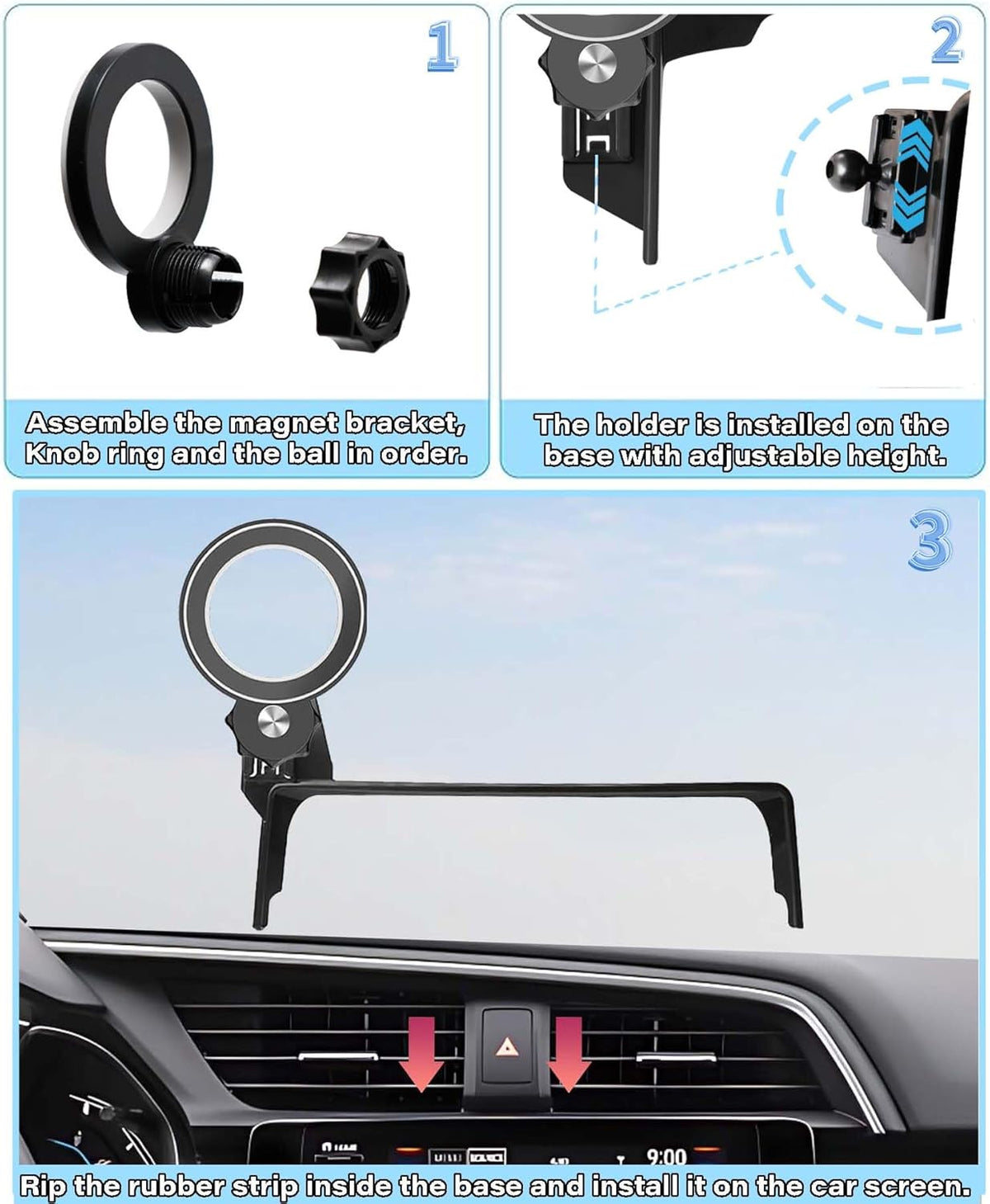 AbeeyGeomarn 2016-2021 5/7 Inch 360 Car Phone Holder for Honda Civic Accessories Apply to Touch Screen Fixed Clip