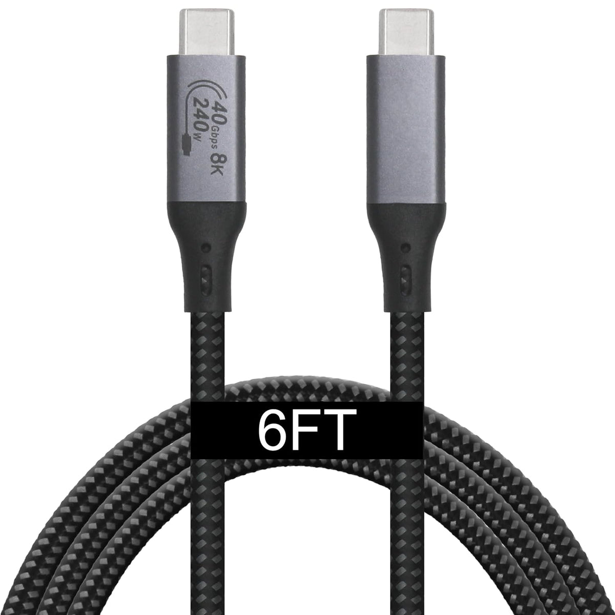 Vebner 6-Foot USB4 3, 4 8K 40gbps 240W Cable Compatible with Thunderbolt Thunderbolt and USB-C - Supports HD Display