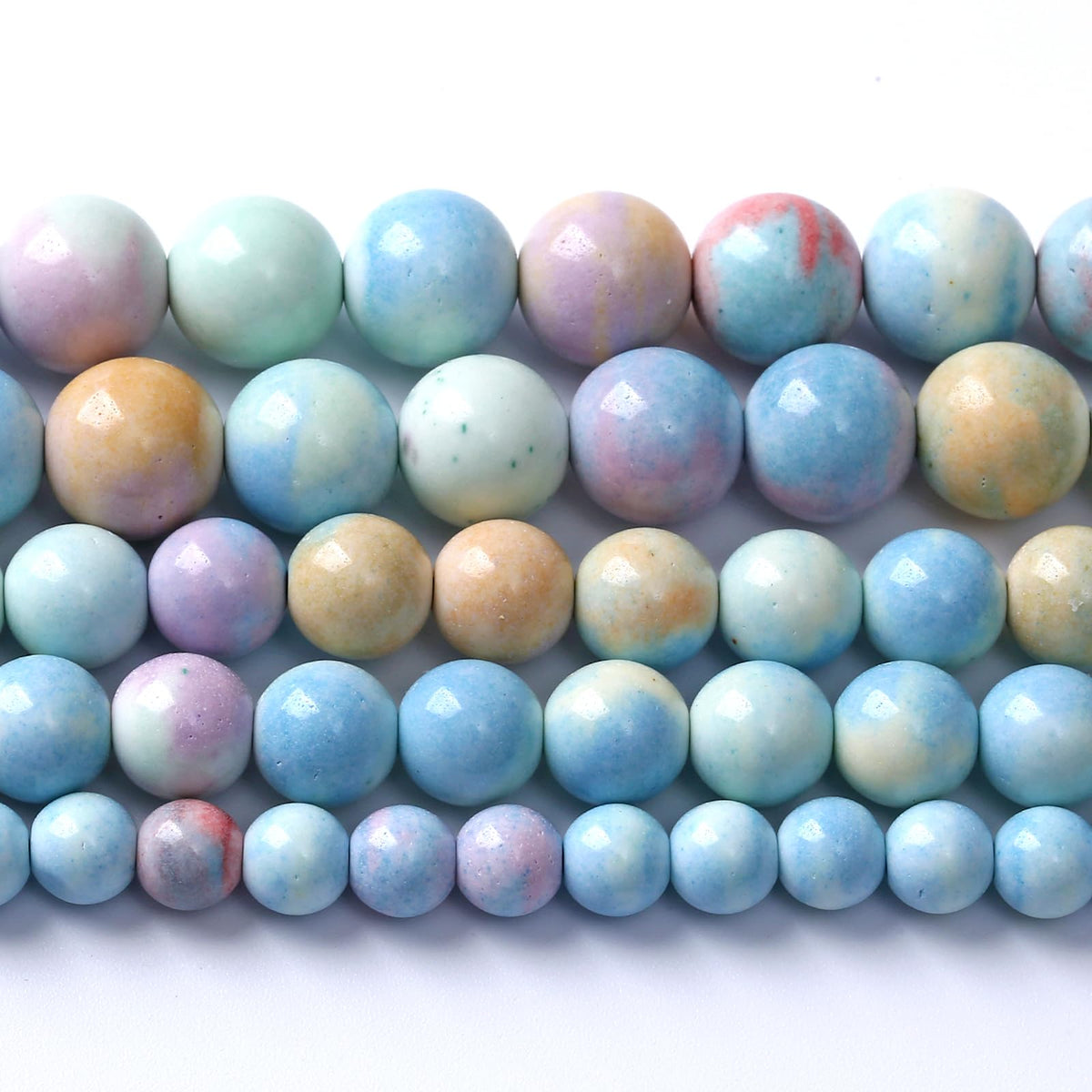 12mm 32pcs Natural Alxa Rainbow Stone Beads for Jewelry Making Energy Healing Power Stone Beads DIY Bracelet Necklace Accessories 15"