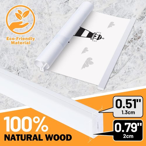 Benjia Magnetic Light Wood Poster Frame - 28" for Photos & Artwork | White, 1 Pack