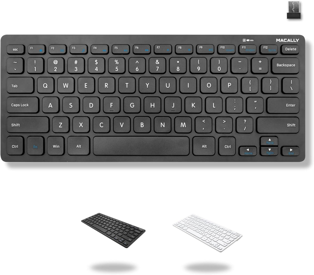 Macally 2.4G Mini Compact Keyboard - Wireless Keyboards for Desktop PC, Surface, Chromebook, Notebook, Laptop Keyboard