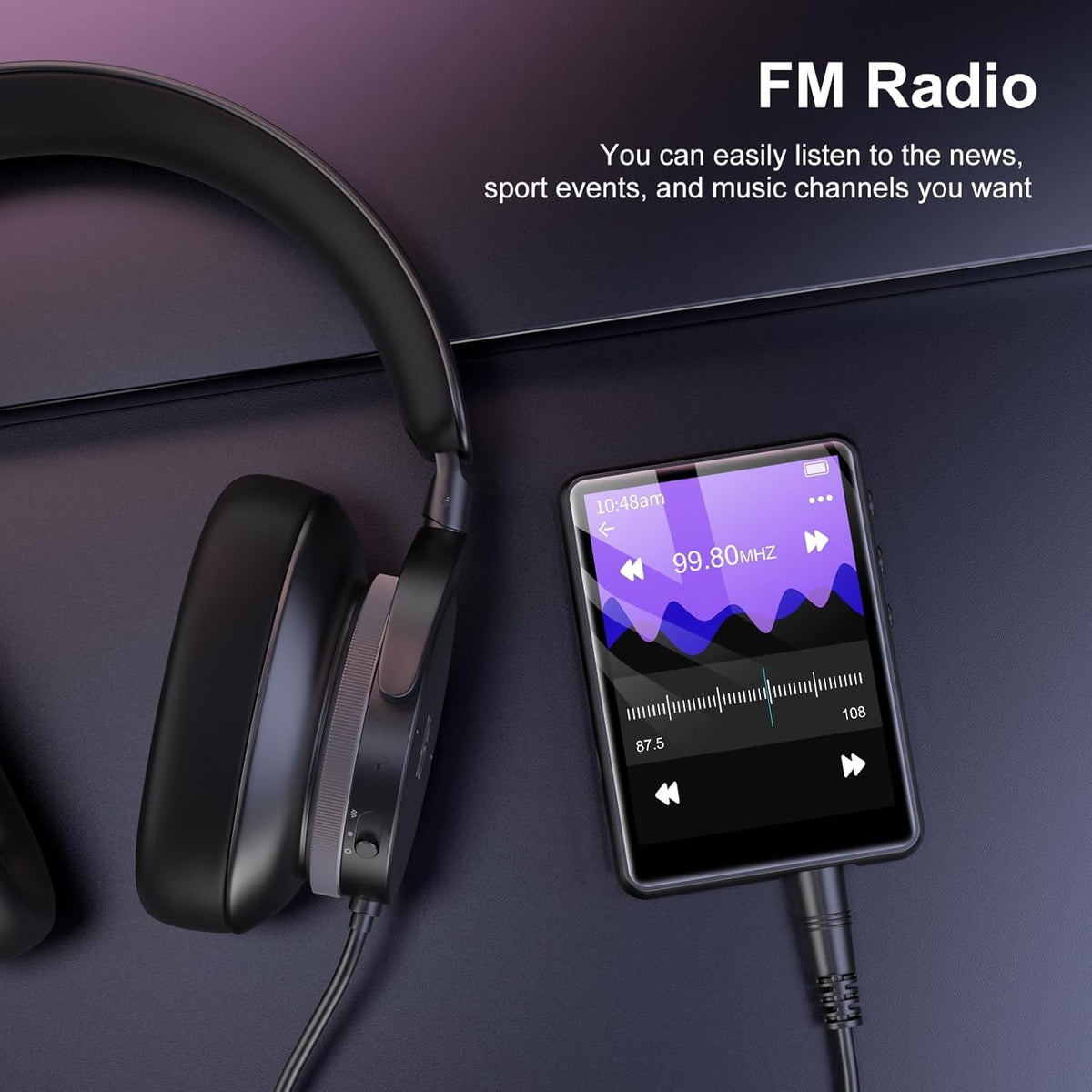SWOFY MP3 5.3 64GB Mp3 2.4" 512GB Player Bluetooth - Music Player with Touch Screen, Portable Digital Audio Player