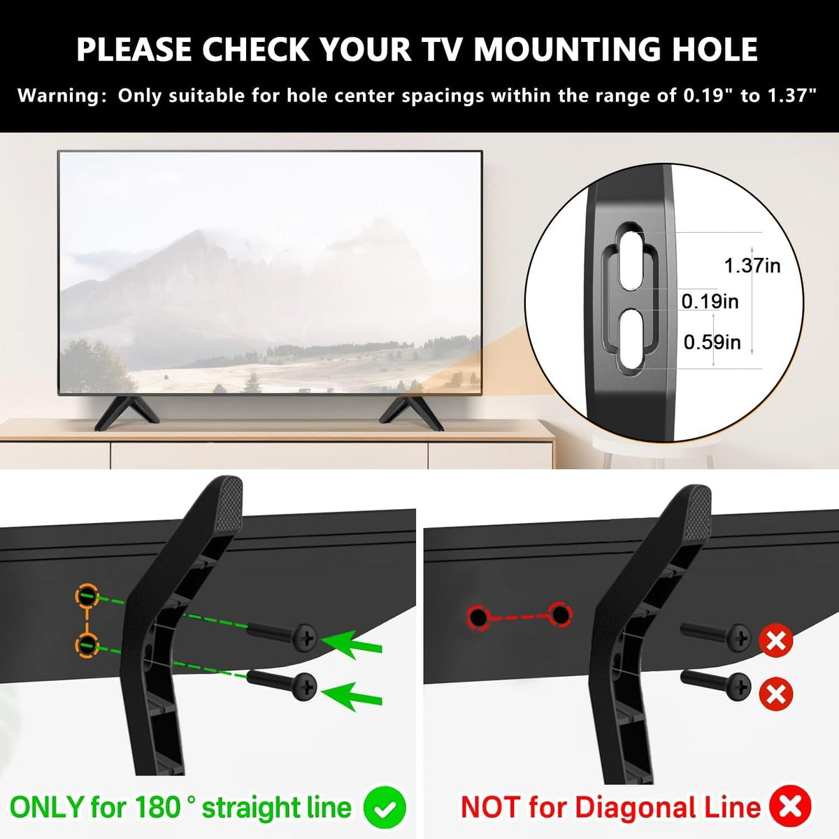 32-80in) Metal Base Stand for TCL Smart Tvs,TV Replacement feet - Fit for Select Models for Samsung, Hisense, Roku,LG