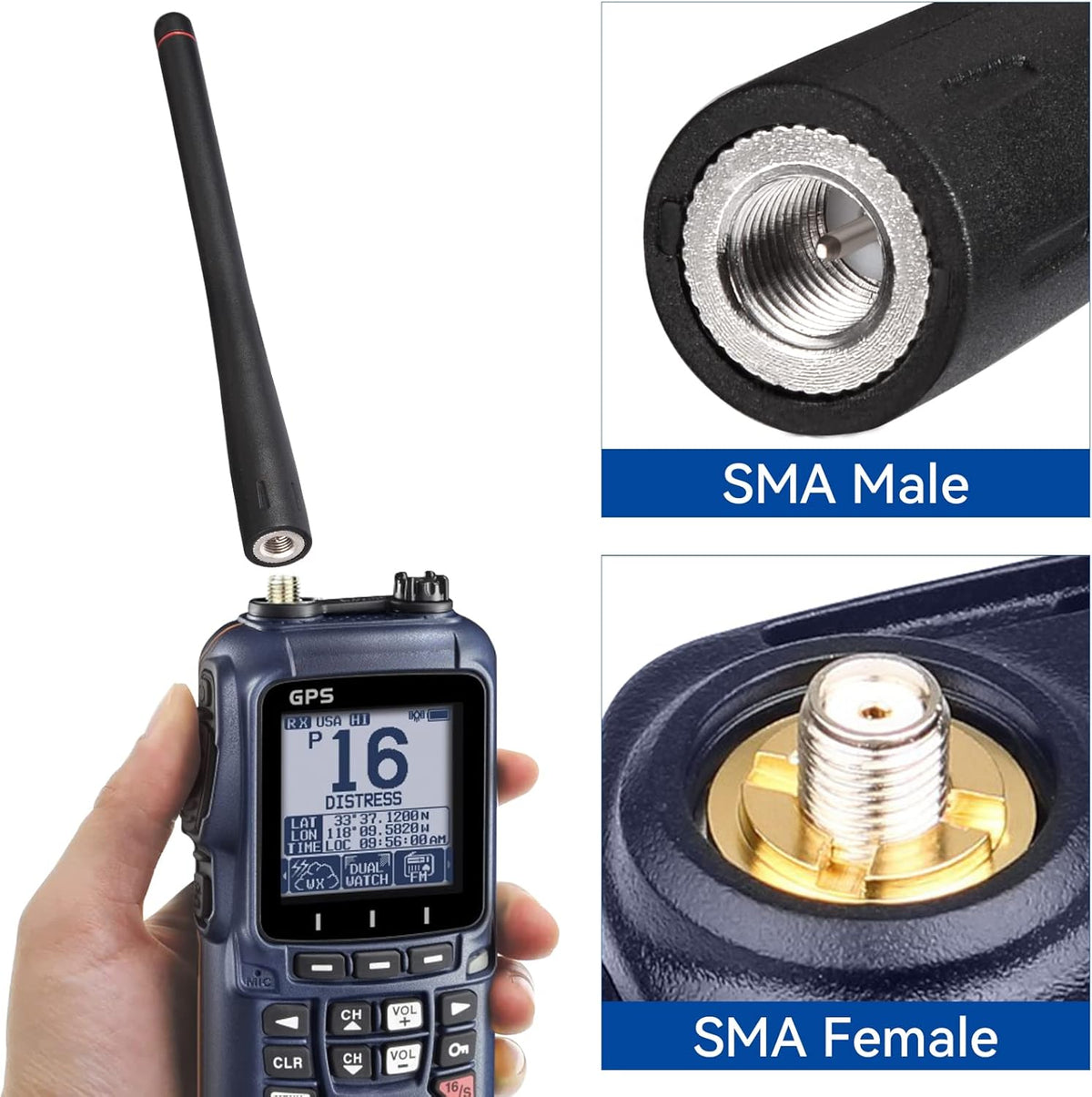 BINGFU 136-174MHz HX210 HX870 HX890 HX300 HX380 HX40 HX280 HX290 HX370 Handheld Marine VHF Radio Antenna VHF Rubber