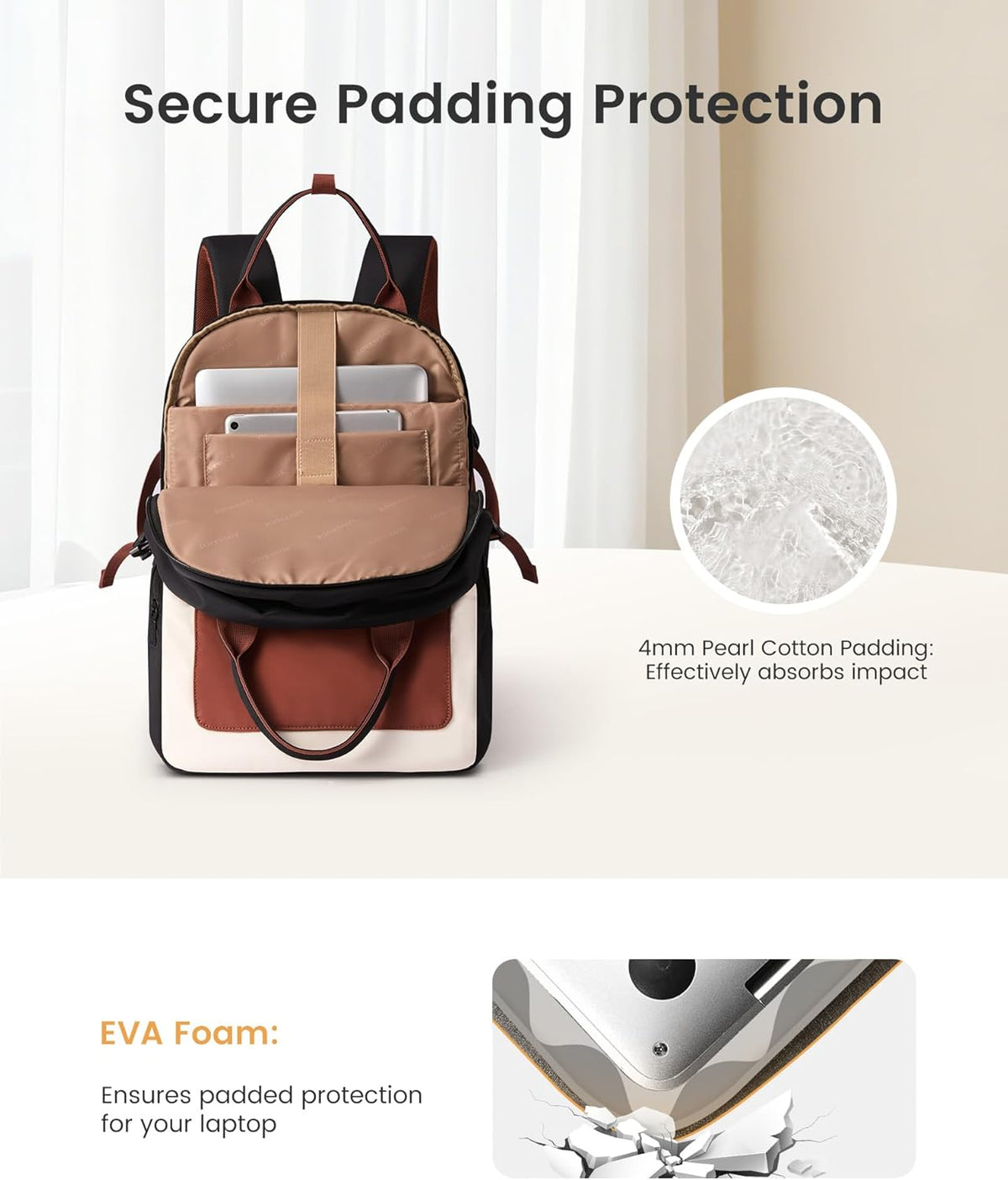 Backpack Backpack Backpack, 15.6Inch LOVEVOOK Laptop for Women - Stylish Work with Large Cup Holder, Waterproof College