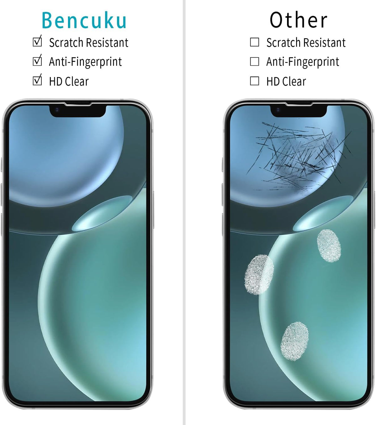 (2 Pack) 17e 16e Screen Protector for iPhone / iPhone Tempered Glass, Anti Scratch, Bubble Free