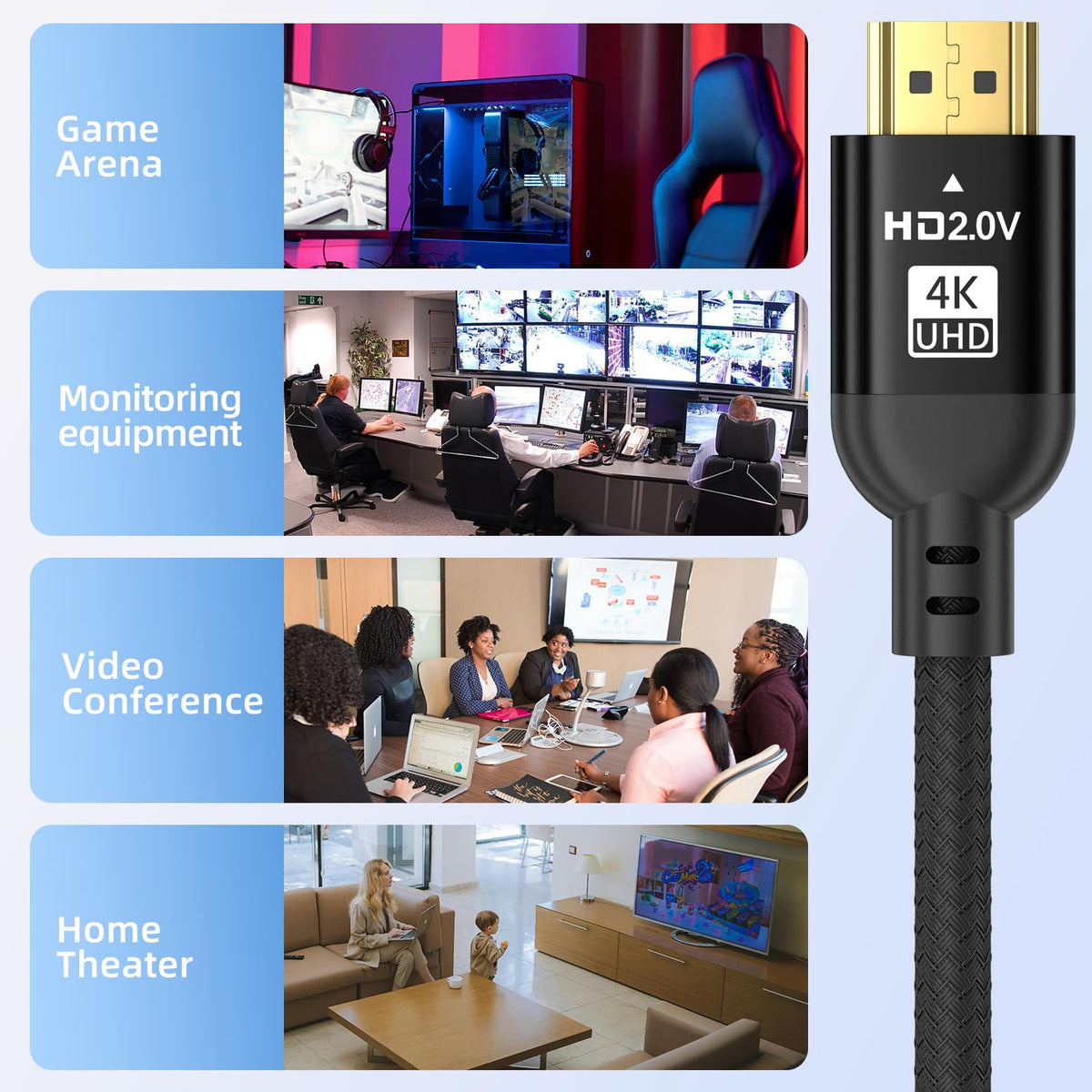 4K 50FT 2.0 4K@60Hz 2K@120Hz, 3D PS4/PS5 Diyanisly Hdmi Cable Ultra, High Speed HDMI Cable, Support ARC, Ethernet Audio