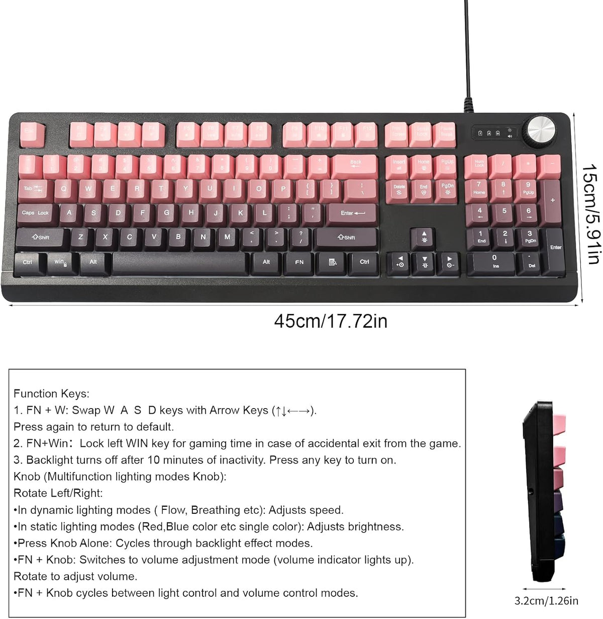 Generic 100 Wired RGB Gaming Membrance Keyboard. Percent Mini Creamy LED Computer Keyboard .Small Ergonomic Clicky