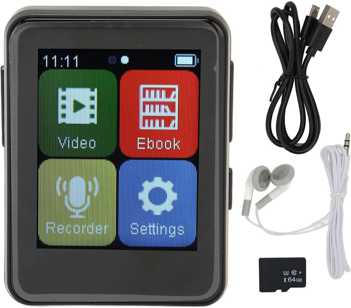MP3 1.8 Inch 5.0, 500mAh (64GB SUNGOOYUE Portable Player with Touchscreen, HighFidelity Sound, Metal Body, Multiple