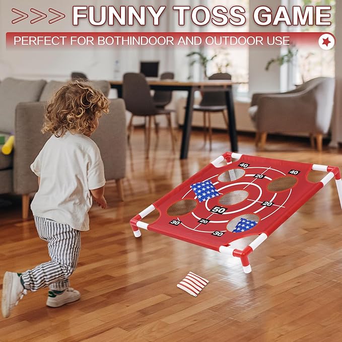 Outdoor Games Bean Bag Toss Games for Kids and Adults, Yard Lawn Games with Carry Bag, Great for Backyard, Camping, Beach