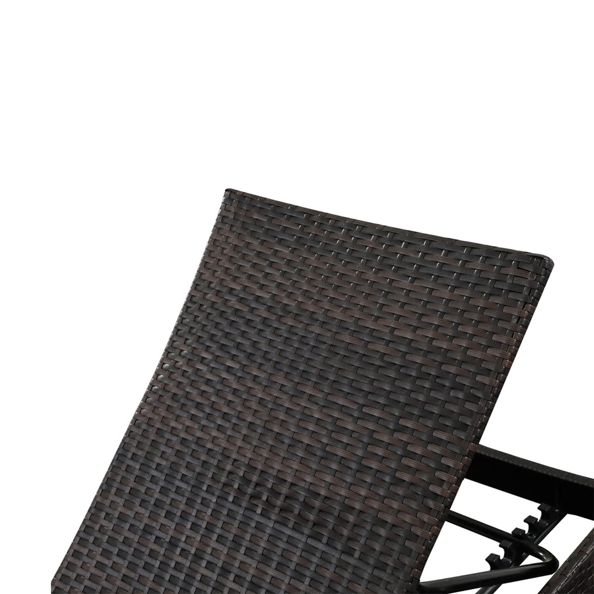 Asifom Outdoor Wicker Reclining Lounge Chairs Patio Rattan Chaise Lawn Sunbathing Chairs 79" Long Reclining Chairs, Set of 2 Chaise Longues + 1 Coffee Table