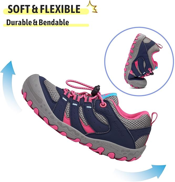 Mishansha Kids Hiking Boots Toddler Girls Boys Hiking Shoes Water-Resistant Anti-Collision Non-Slip Athletic Outdoor Trekking Boots