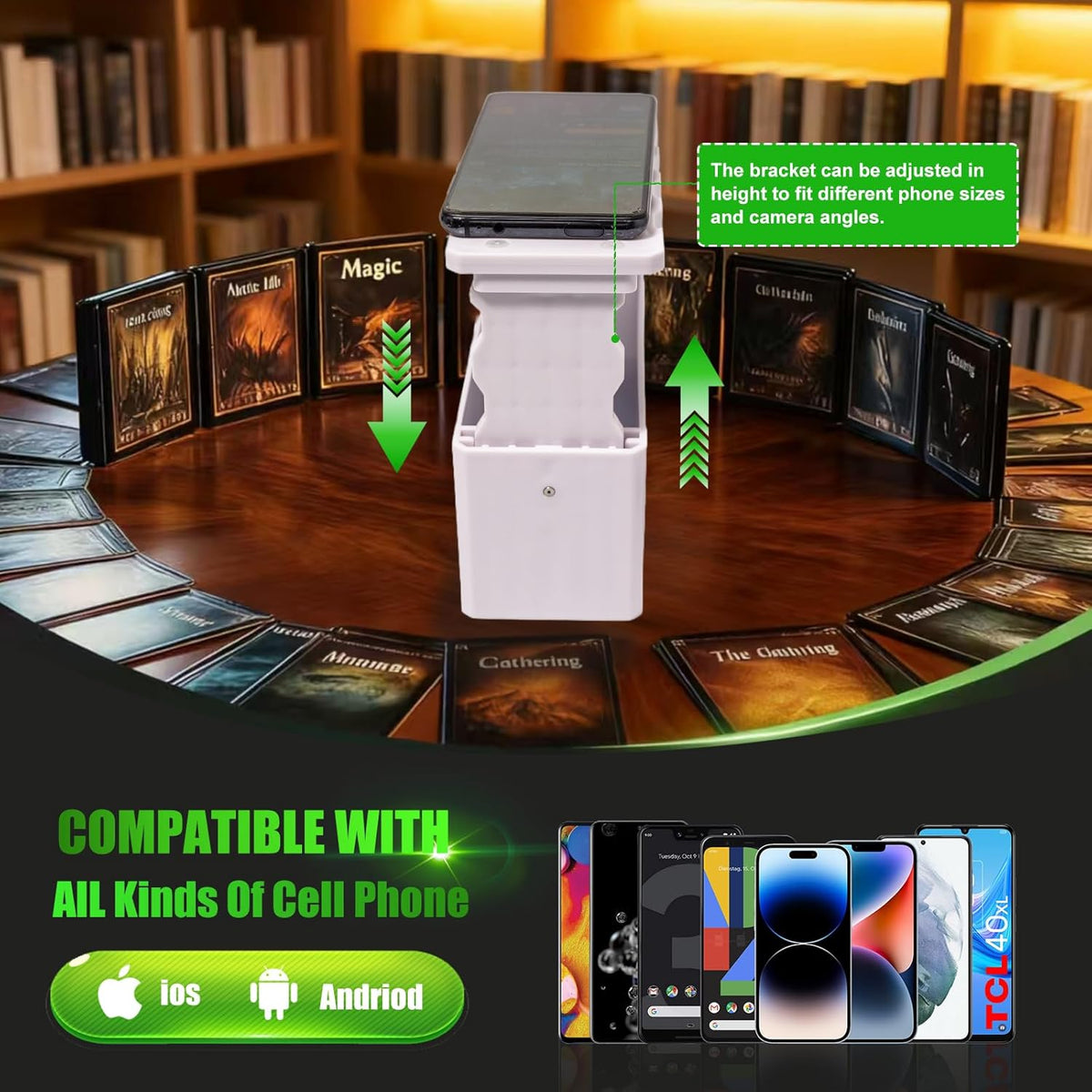 Beefire Professional TCG Scanner Mount, Auto-Focus Phone Holder to Organize Your Inventory, Foldable Card Cataloging