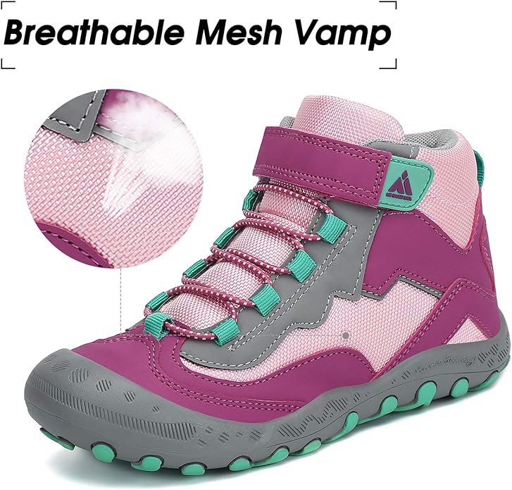 Mishansha Kids Hiking Boots Toddler Girls Boys Hiking Shoes Water-Resistant Anti-Collision Non-Slip Athletic Outdoor Trekking Boots