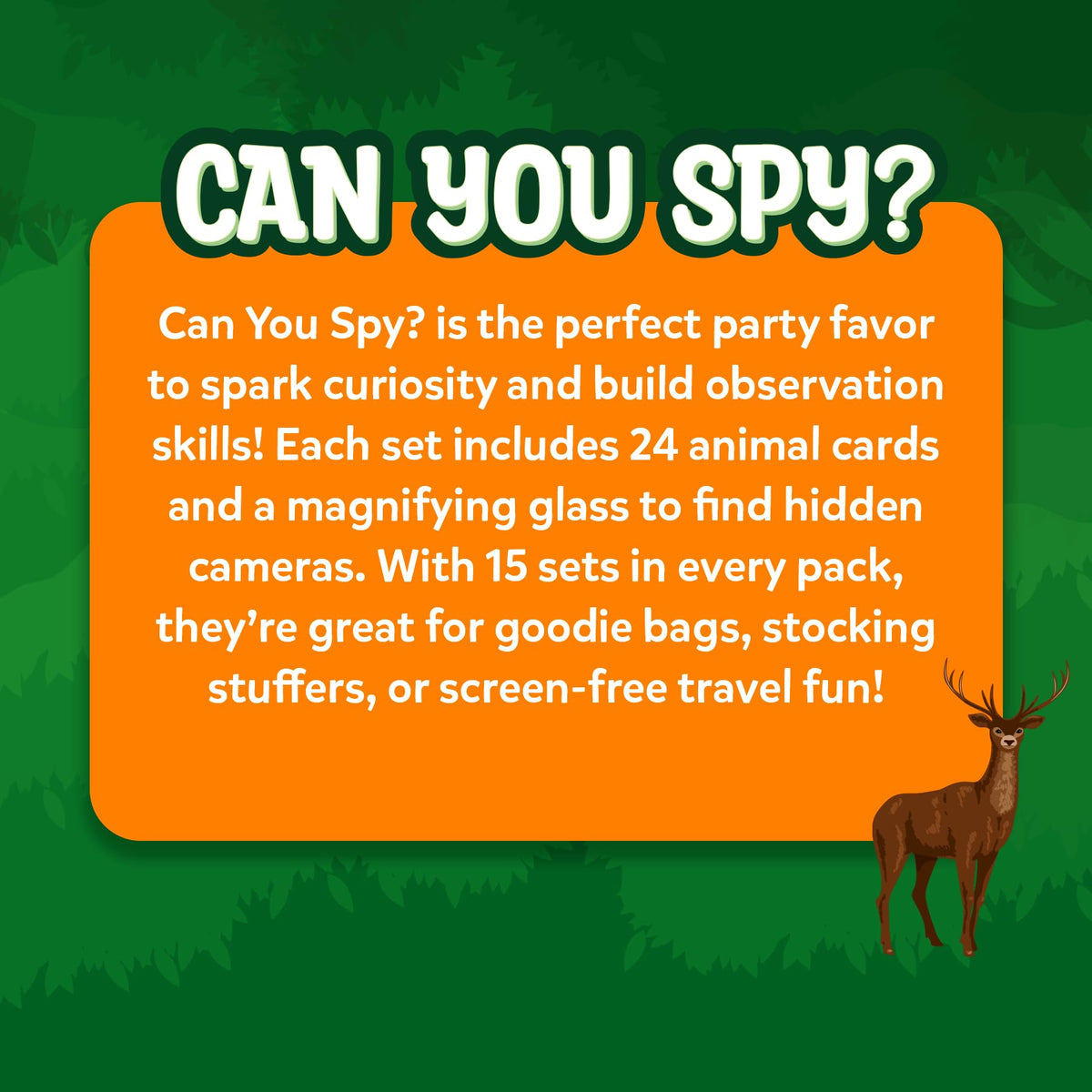 Skillmatics Party Favors (Pack of 15) - Can You Spy Animals Card Set, Search & Find Game for Kids, Goodie Bag Toy & Educational Gift for Girls & Boys Ages 4, 5, 6, 7