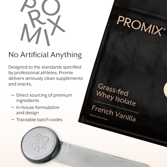 ProMix Nutrition Whey Protein Isolate Powder - Grass-Fed - ­Post Workout Fitness & Nutrition Shakes, Smoothies, Baking & Cooking Recipes - Gluten-Free & Keto-Friendly - Vanilla - 5 Pound (Pack of 2)