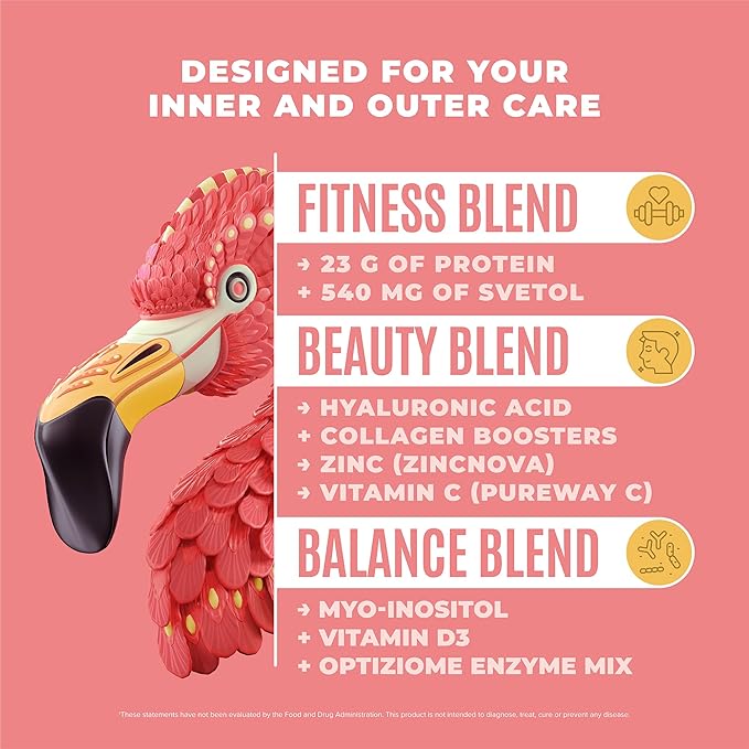 Fitmingo Vegan Protein Powder with Inositol, Collagen Boosters, Hyaluronic Acid and Vitamins | Low Carb, Dairy Free, Low Calorie | 23g Plant Based Blueberry Protein Powder with Myo-Inositol