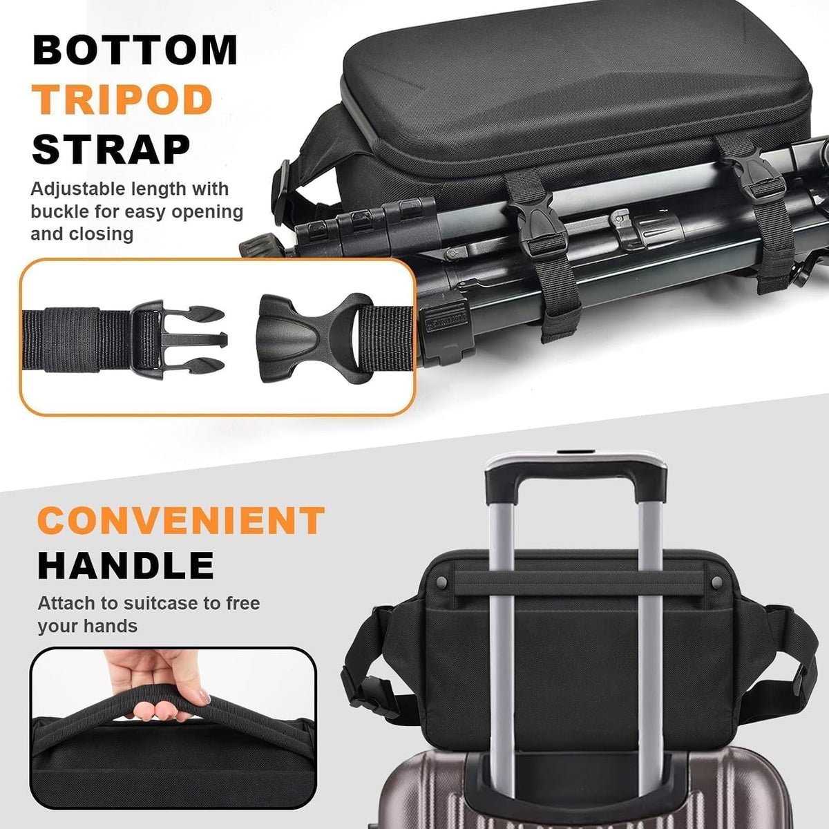 Comecase Hard Shell Camera Sling Bag for DSLR & Mirrorless/Water-Resistant Crossbody with Tripod Holder, Quick Access