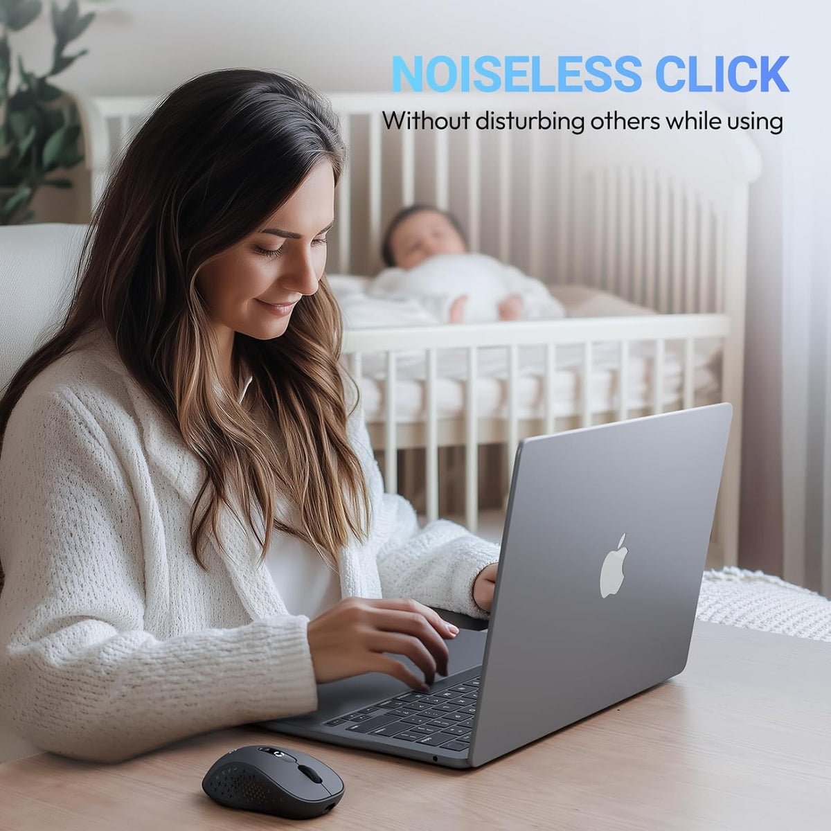 XBG B15 5.0/4.0 2.4G, 5 3-Level Tri-Mode Wireless Mouse, Bluetooth & Adjustable DPI, Type-C Rechargeable with Battery