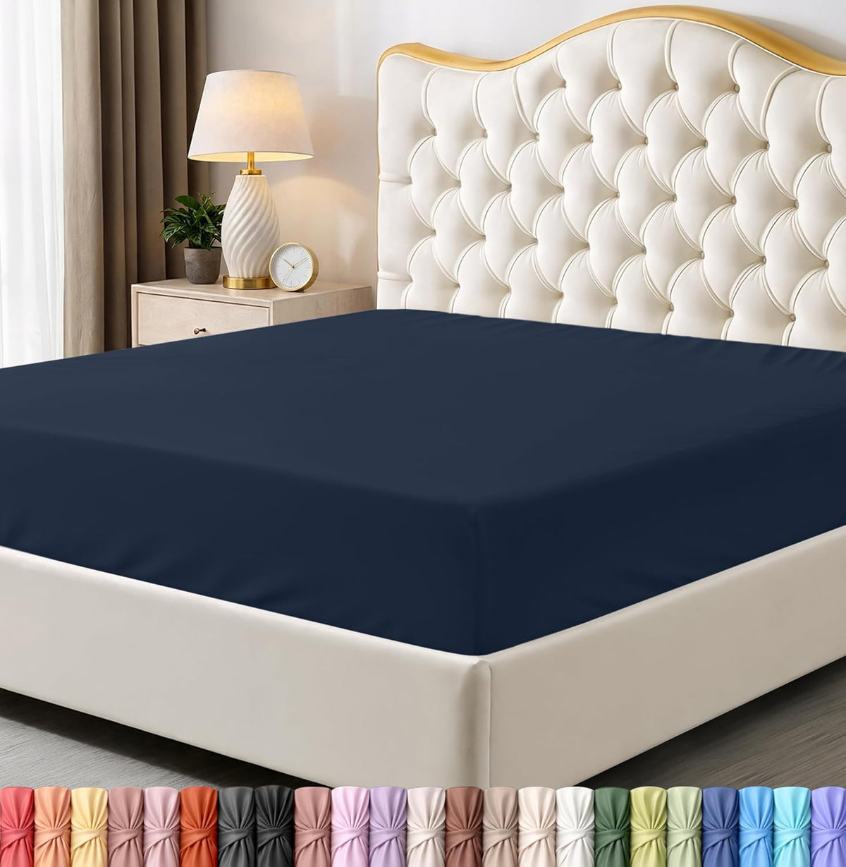 Utopia Bedding Full Fitted Sheet - Deep Pocket Soft Microfiber - Navy - Shrinkage & Fade Resistant