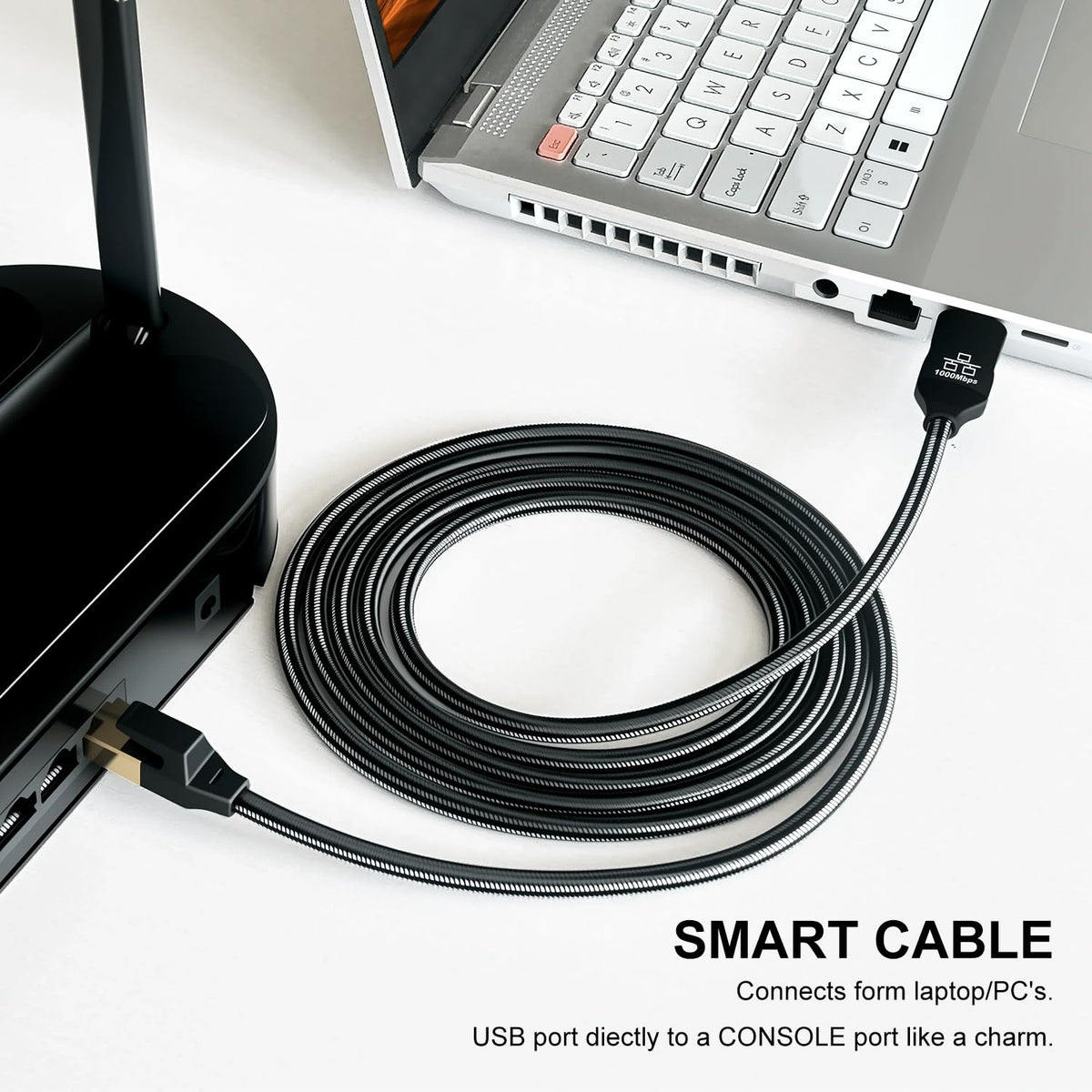 Jelly Tang 40Ft,USB 3.0 RJ45 Linux(40Ft/12M) USB to Ethernet Cable Male to Serial Adapter Directly Connected