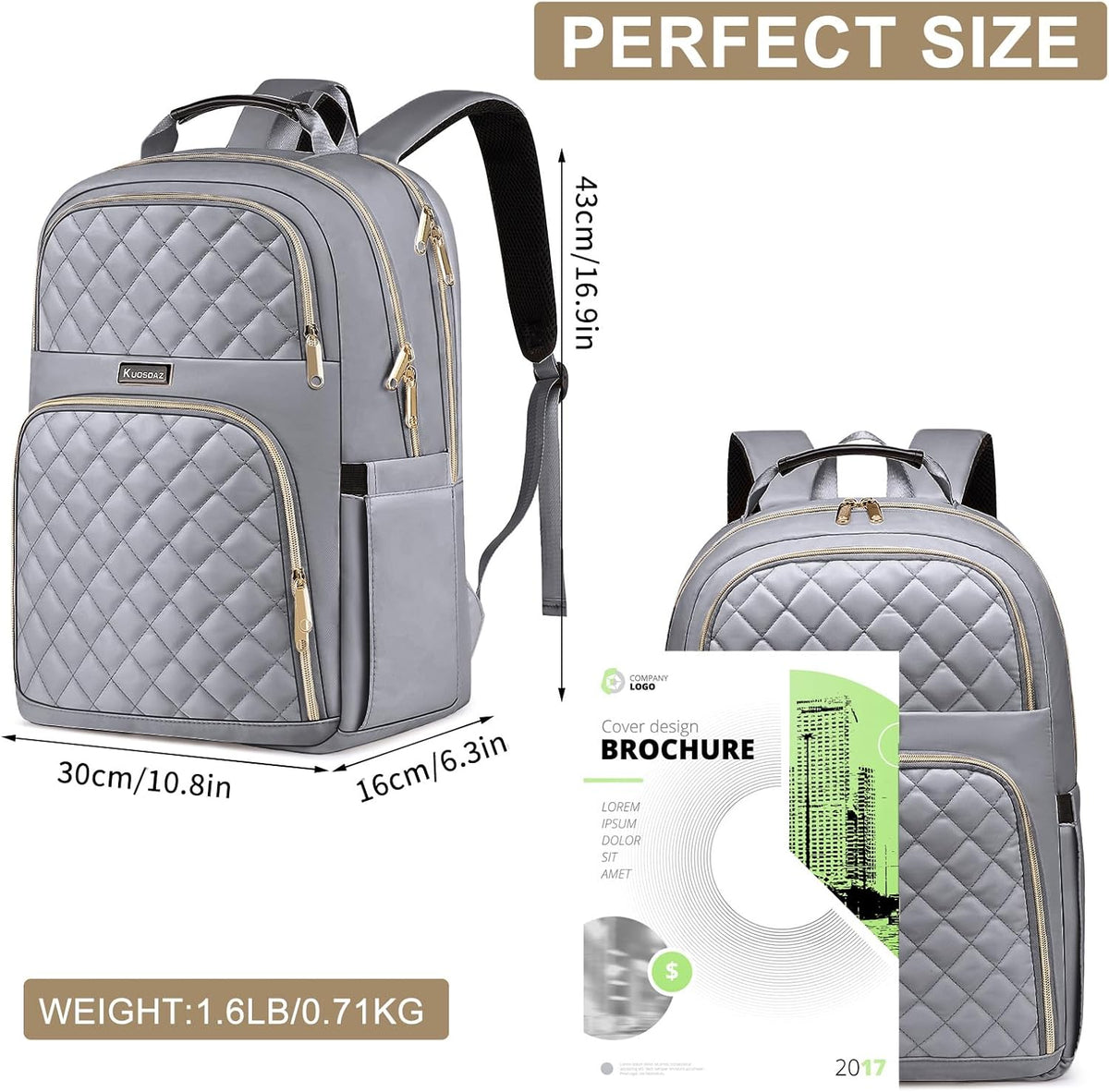 Backpacks Backpack 15.6 Inch Backpack, for Women, School for Teen Girls, Cute Quilted Laptop Large Bookbag for Middle