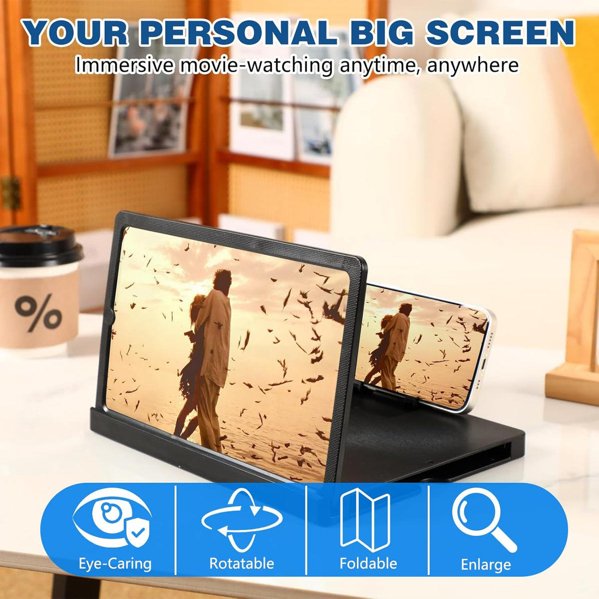 BSpecter 2026 3D (12 Screen Magnifier for Cell Phone, New HD Magnifing Screen Enlarger Projector for Movies Videos