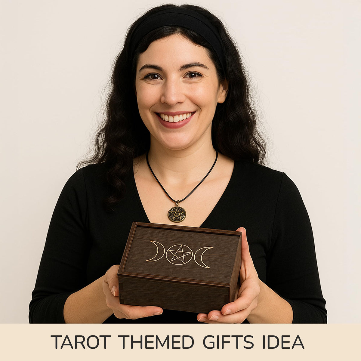 Marolen Tarot Card Holder Box with Moon Phase Design – Tarot Deck Holder Box with Slots – Witchcraft Decor – Gifts for Tarot Lovers – Tarot Accessories for Women