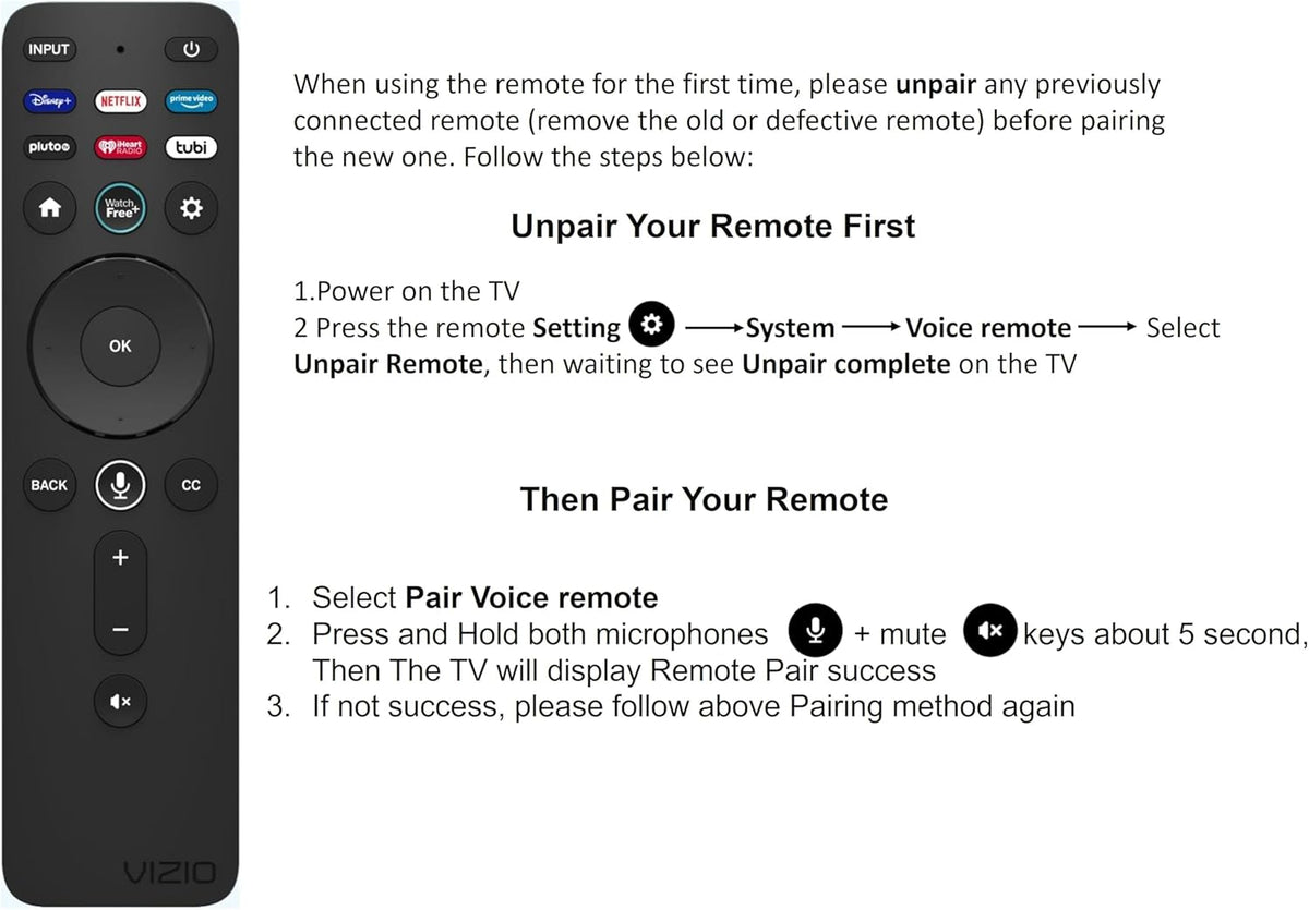 VIZIO XRT260 Voice Remote