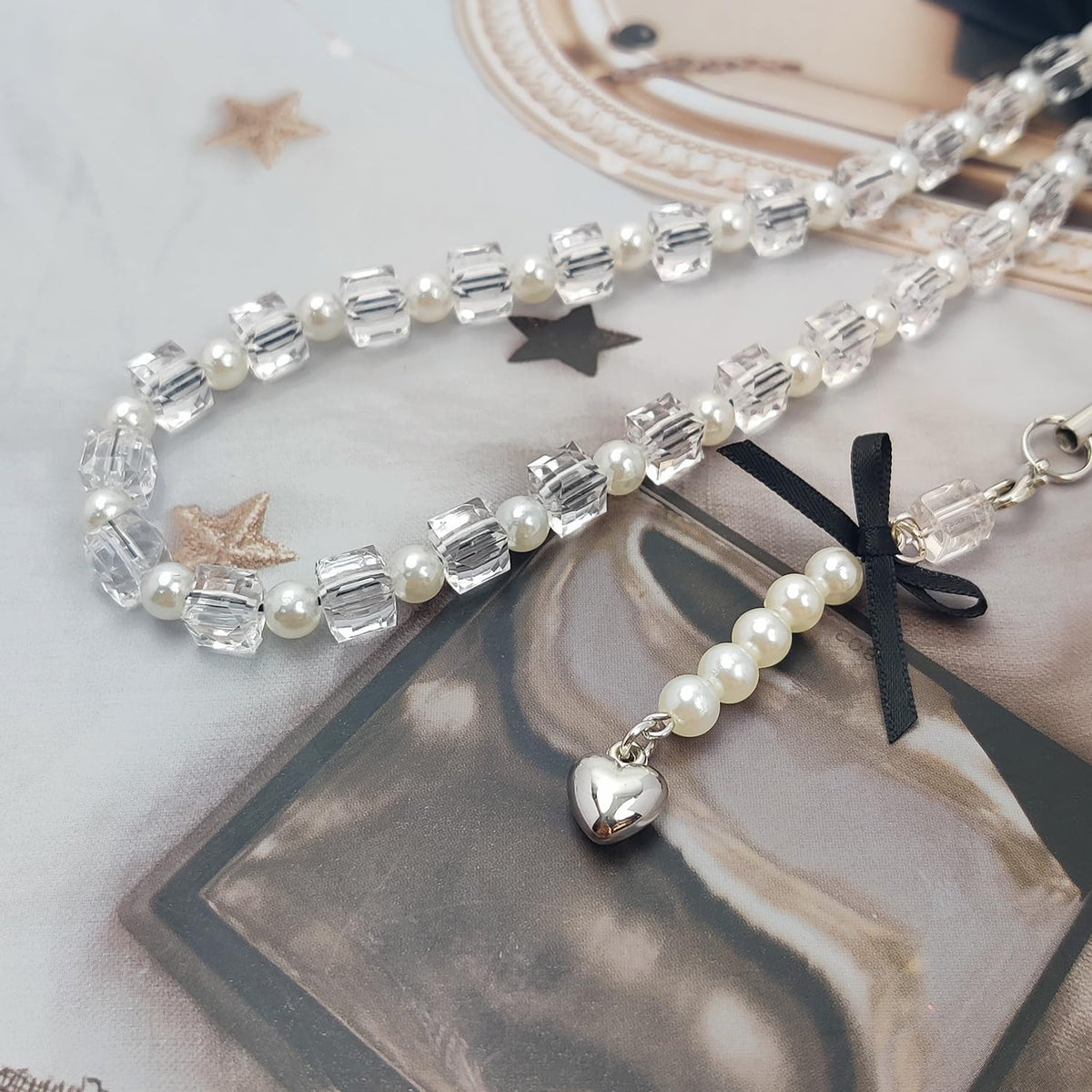 cioatu 2 Pack Phone Charms, Cute Aesthetic Beaded PhoneCharm Strap Phone Lanyard String PhoneChain Accessories for Bag
