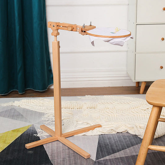 Embroidery Hoop Floor Stand,Adjustable Cross Stitch Embroidery Frame,with 13.5cm+14cm+17cm Hoops Rings,Hoop Holder Stand for Hand Work and Needlepoint Craft