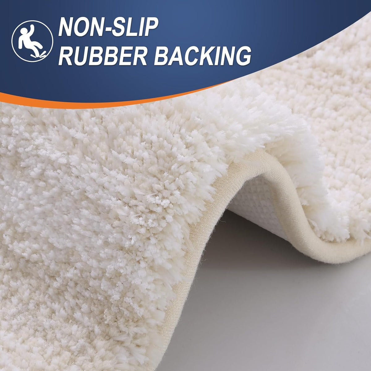 OLANLY Bathroom Runner Rug - Extra Soft Microfiber Mat with Rubber Backing | Quick Dry, Washable, 47x24, Light Beige