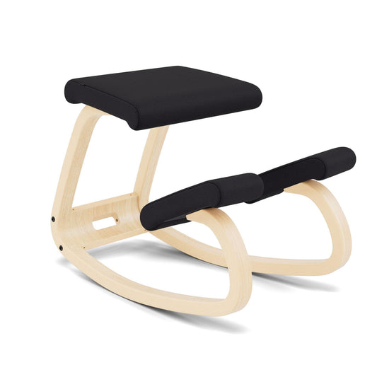 Varier Variable Natural/Black Ergonomic Office Kneeling Chair for Desk – Back Pain Relief, Rocking Seat for Home, Study & Posture Support – 10 Year Quality Guarantee