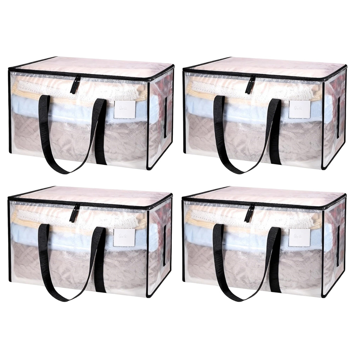 flaxarne Large Moving Bags with Wrap Around Handles 4-Pack Heavy Duty Storage Totes for Trips and Moving 27 * 15 * 14 Inches