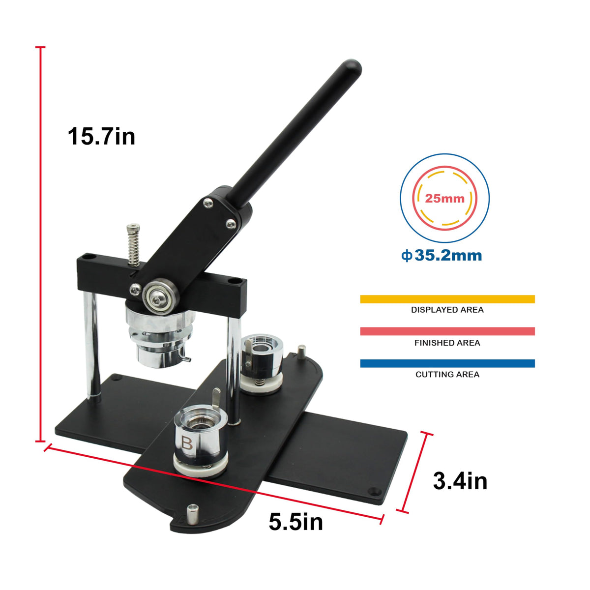 ChiButtons Pro 25mm (1") Metric Button Maker Machine B400 Kit | All-Metal Craft Press with 500 Sets Components, Handling Cutter & Moulds | Tiny Buttons, Mini Badges, Custom Pins (Pink)