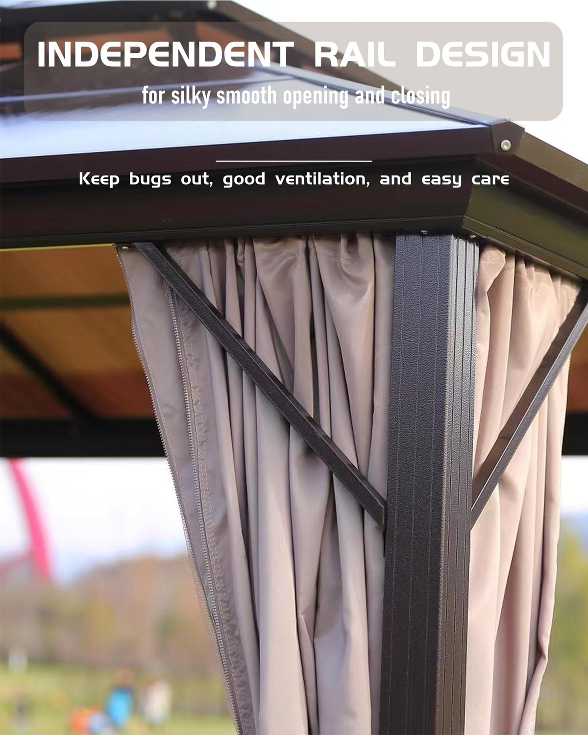 10x10 FT Double Metal Roof Hardtop Gazebo, All-Weather Outdoor Patio Pavilion with Aluminum Iron Frame, Mosquito Netting and Privacy Curtains, Permanent Shelter for Garden Deck Lawn Backyard
