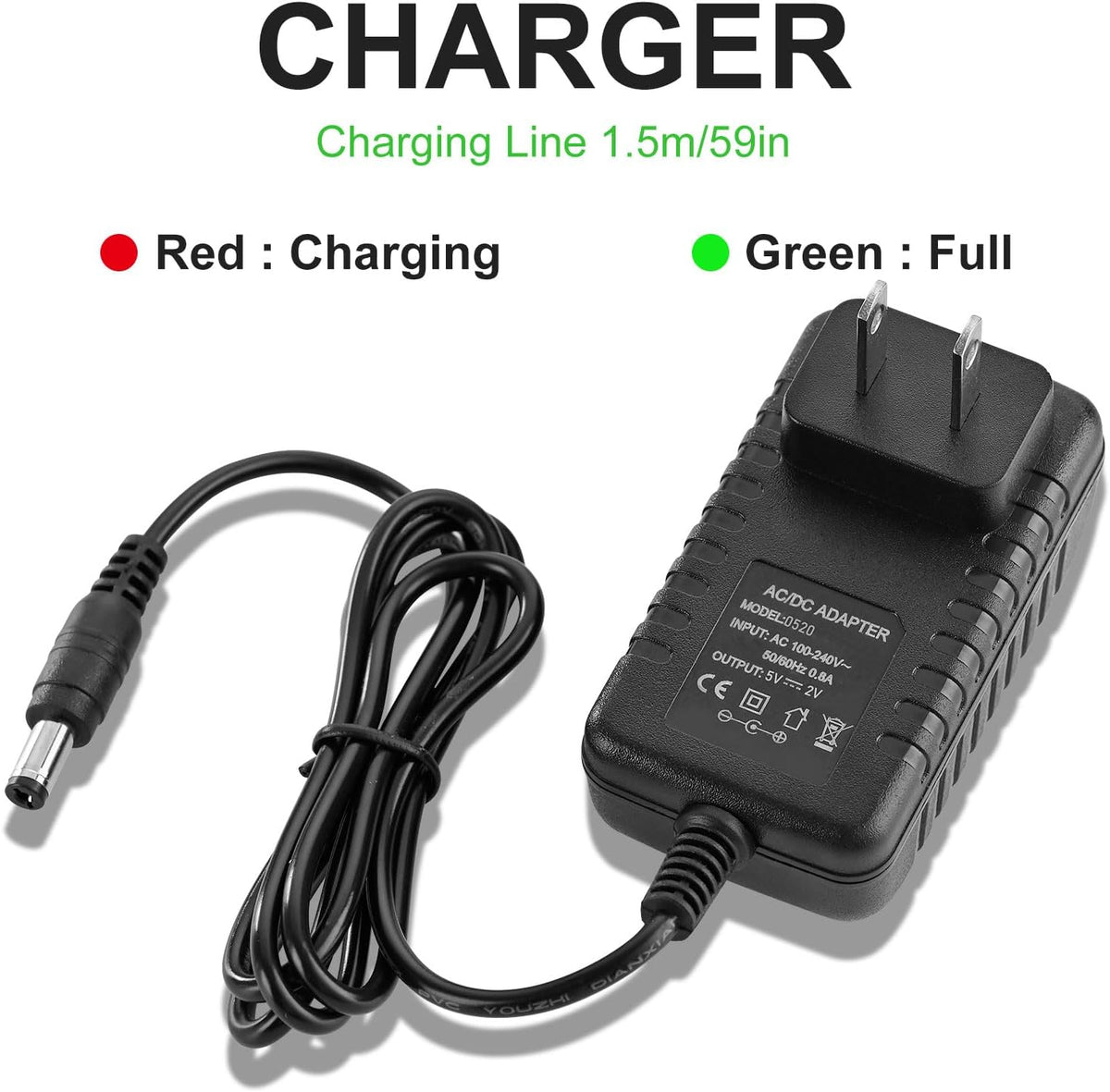 YDRANT 5V 1A 2A VSC-550BT VSC-550BT-BK 3-Speed 5v Charger for Record Player Power Cord fit for Vinyl Suitcase Turntable